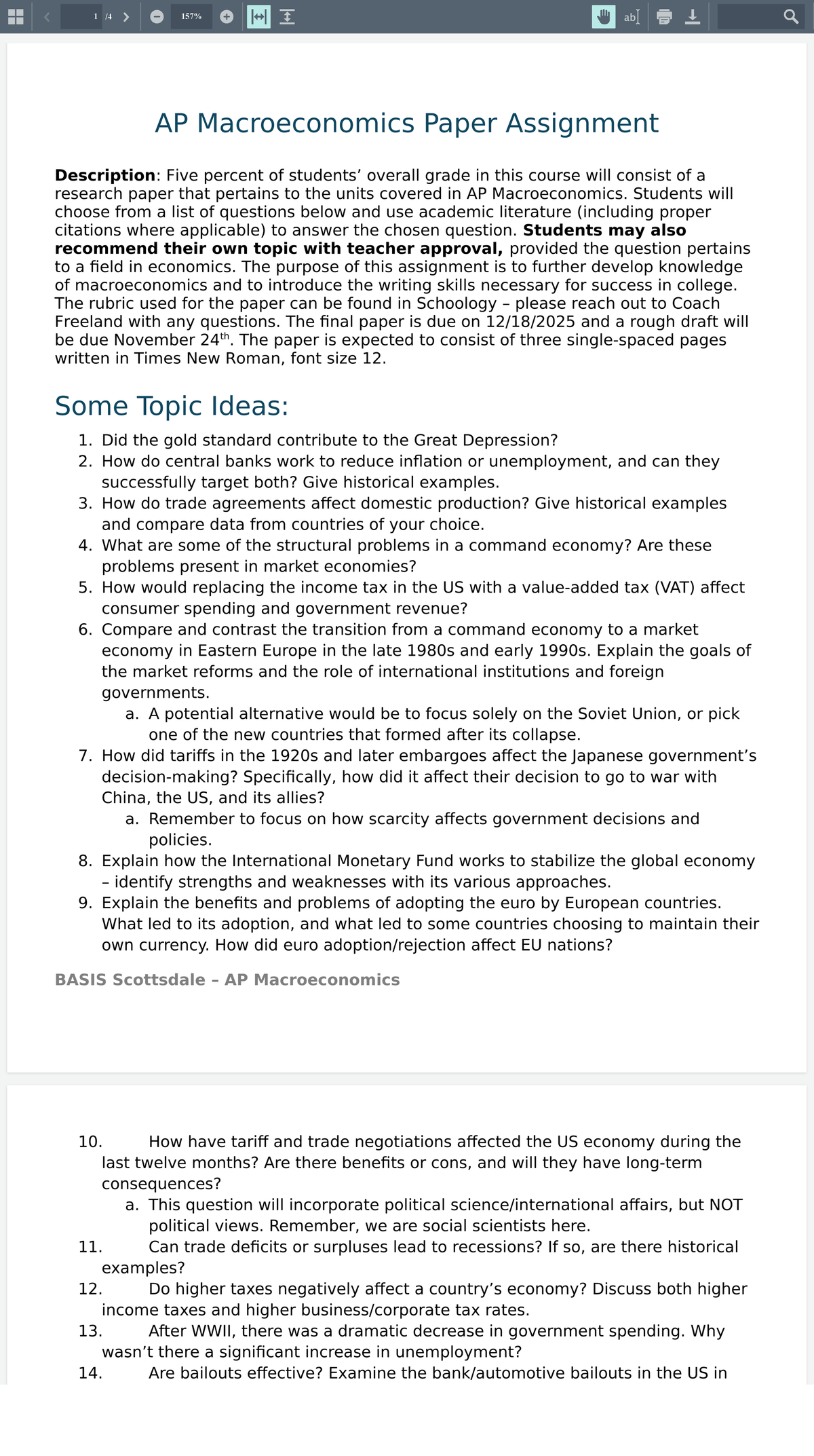 AP Macroeconomics Research Paper Assignment Guidelines - Studocu