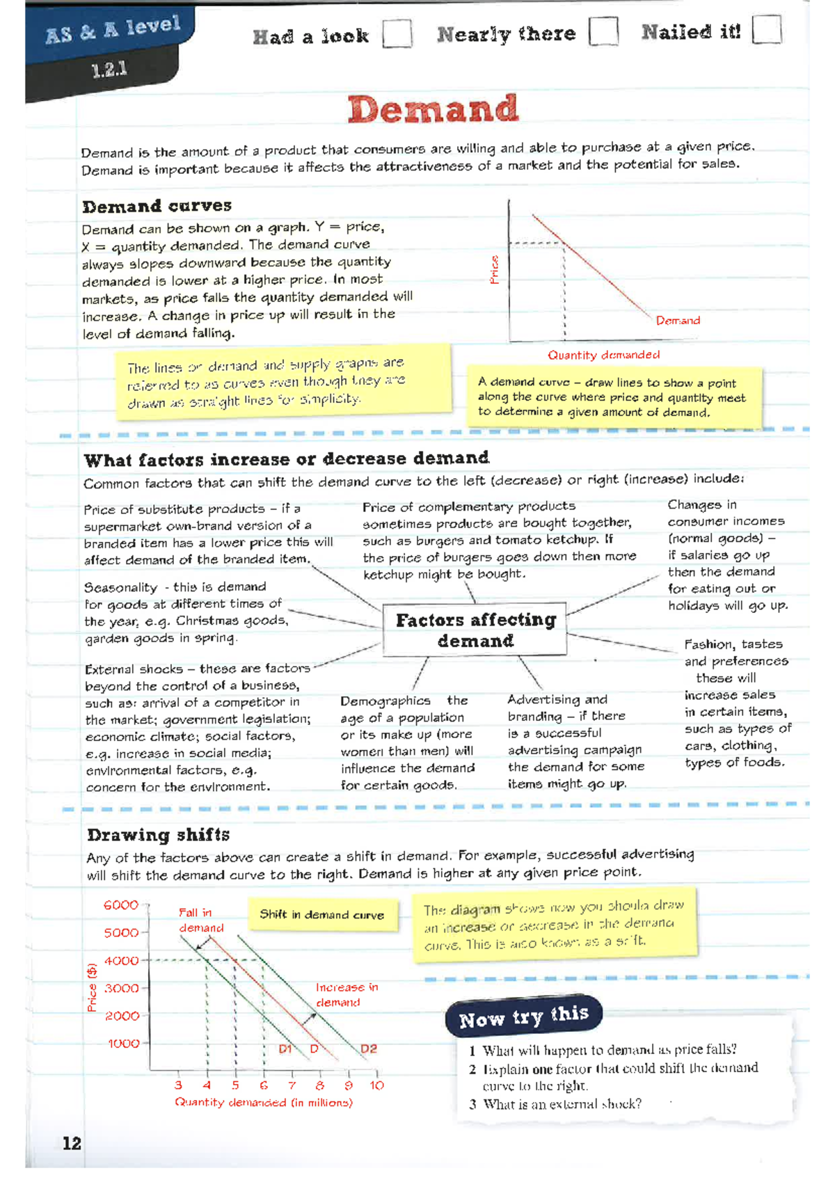 AS Level Economics: Demand, Supply, and Elasticity Concepts (1.2 KO ...