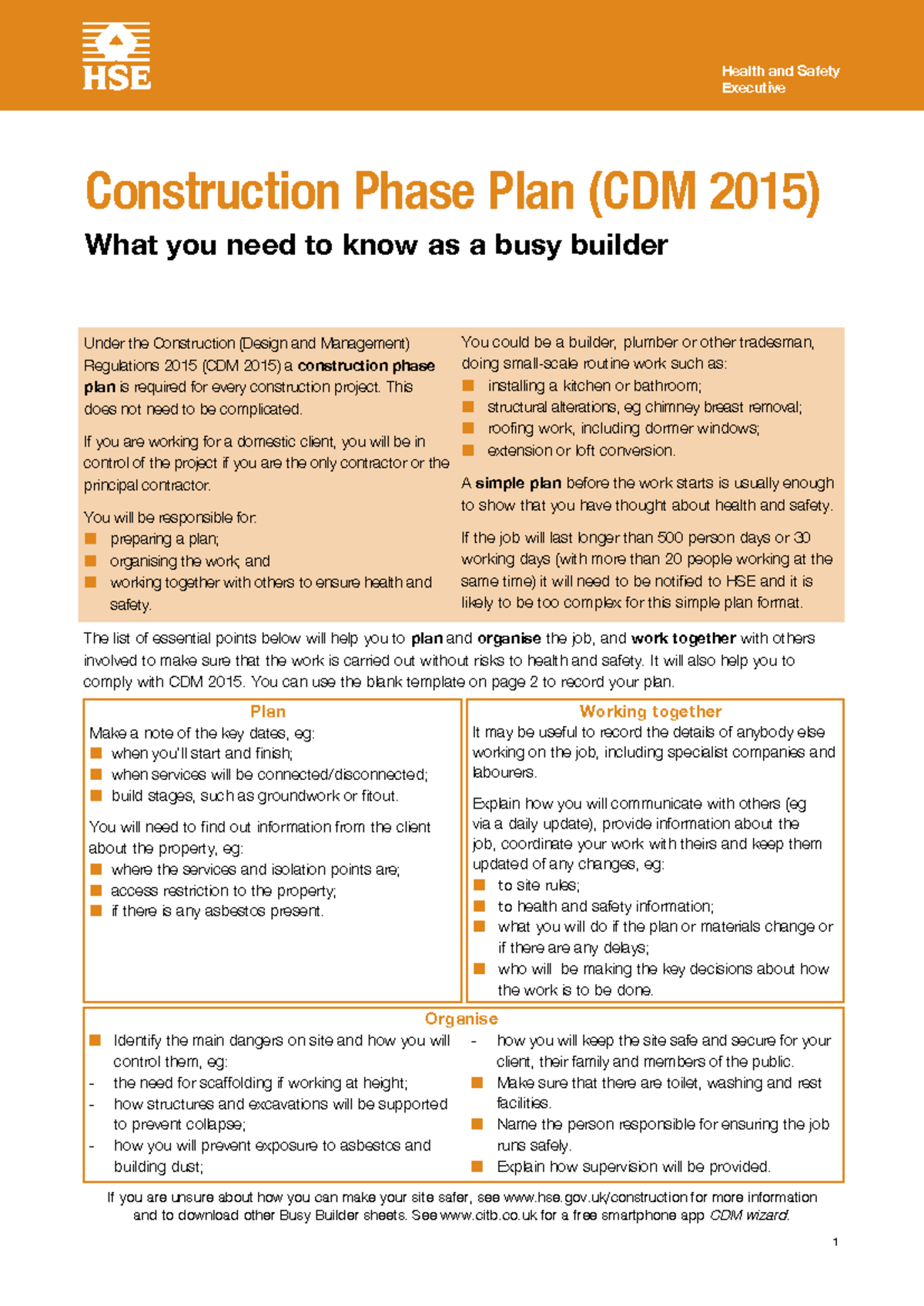 Cis80 - HSE Construction Phase Plan Guide for Busy Builders - Studocu