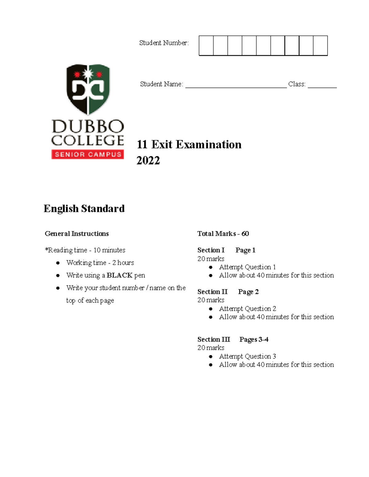 2022 English Std Exit Exam - 11th Grade Assessment Document - Studocu