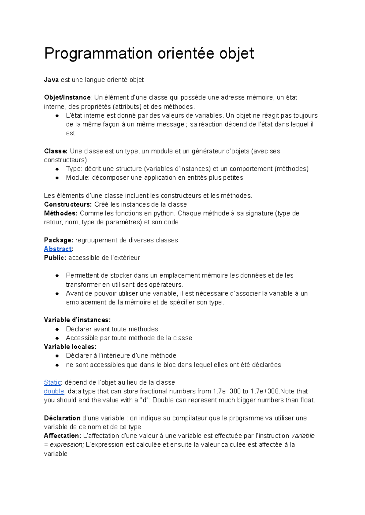 Java notes ITI1521 - Programmation orientée objet Java est une langue ...