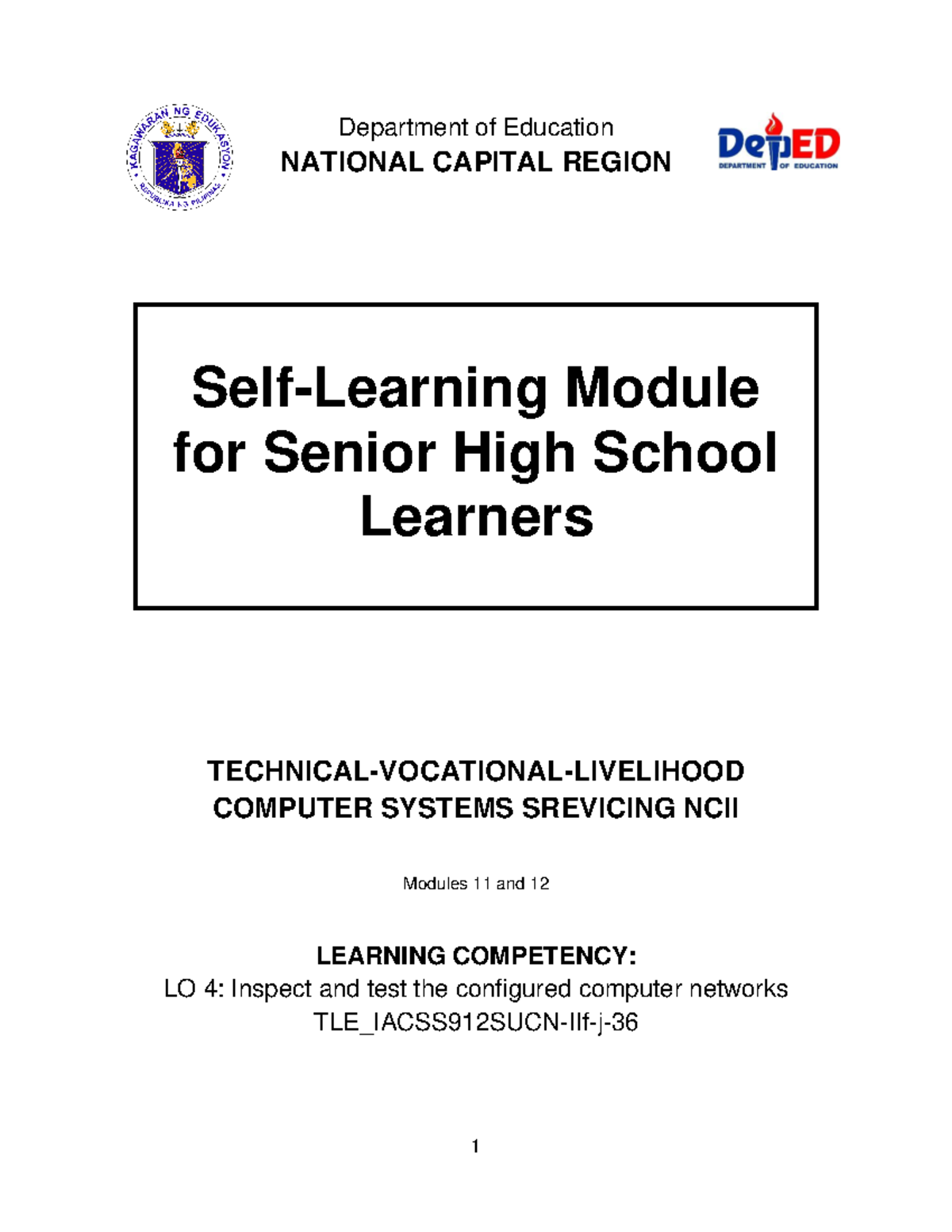 Self-Learning Modules 11 & 12: Computer Networking Basics TLE ...