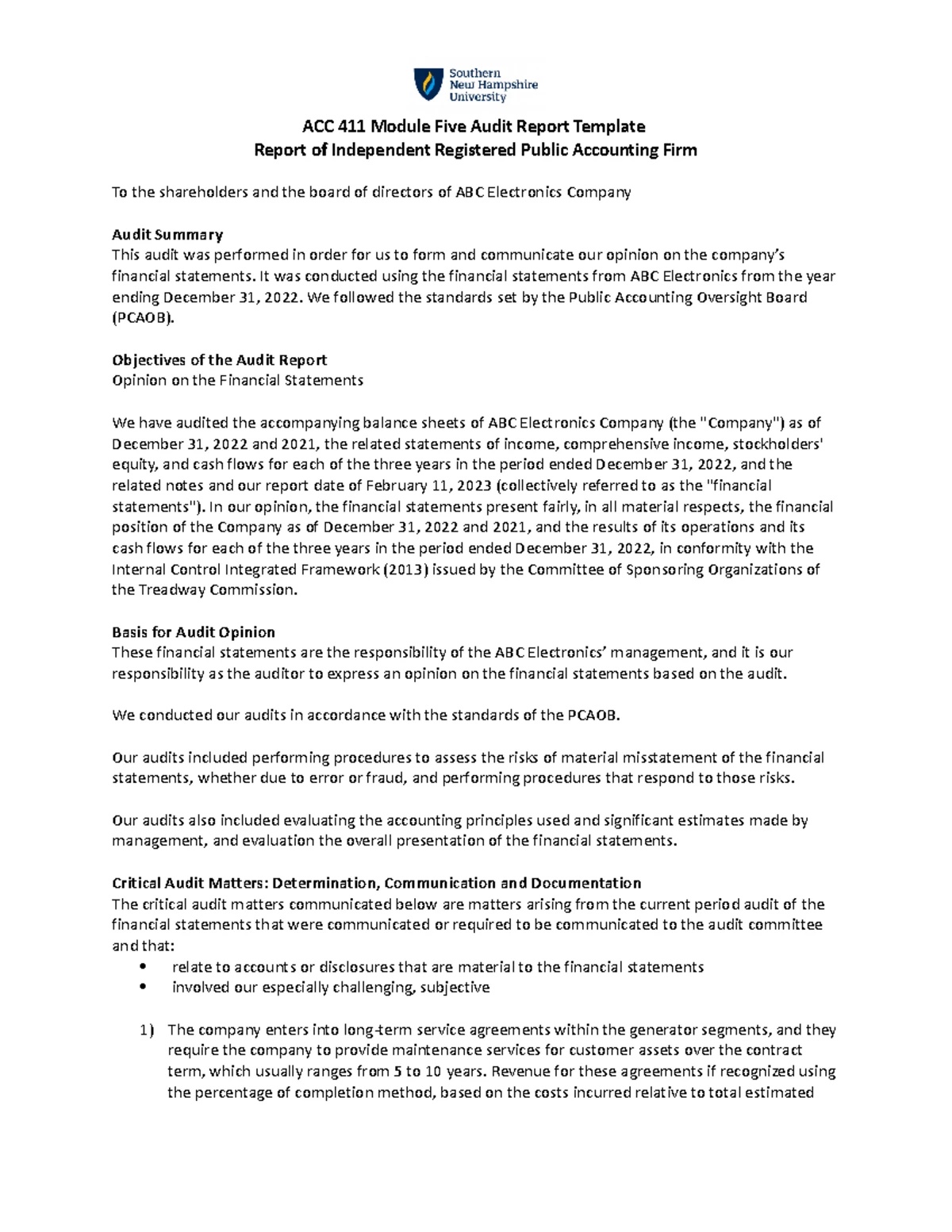 ACC 411 Module Two Client Engagement Letter Template - Module Two ...