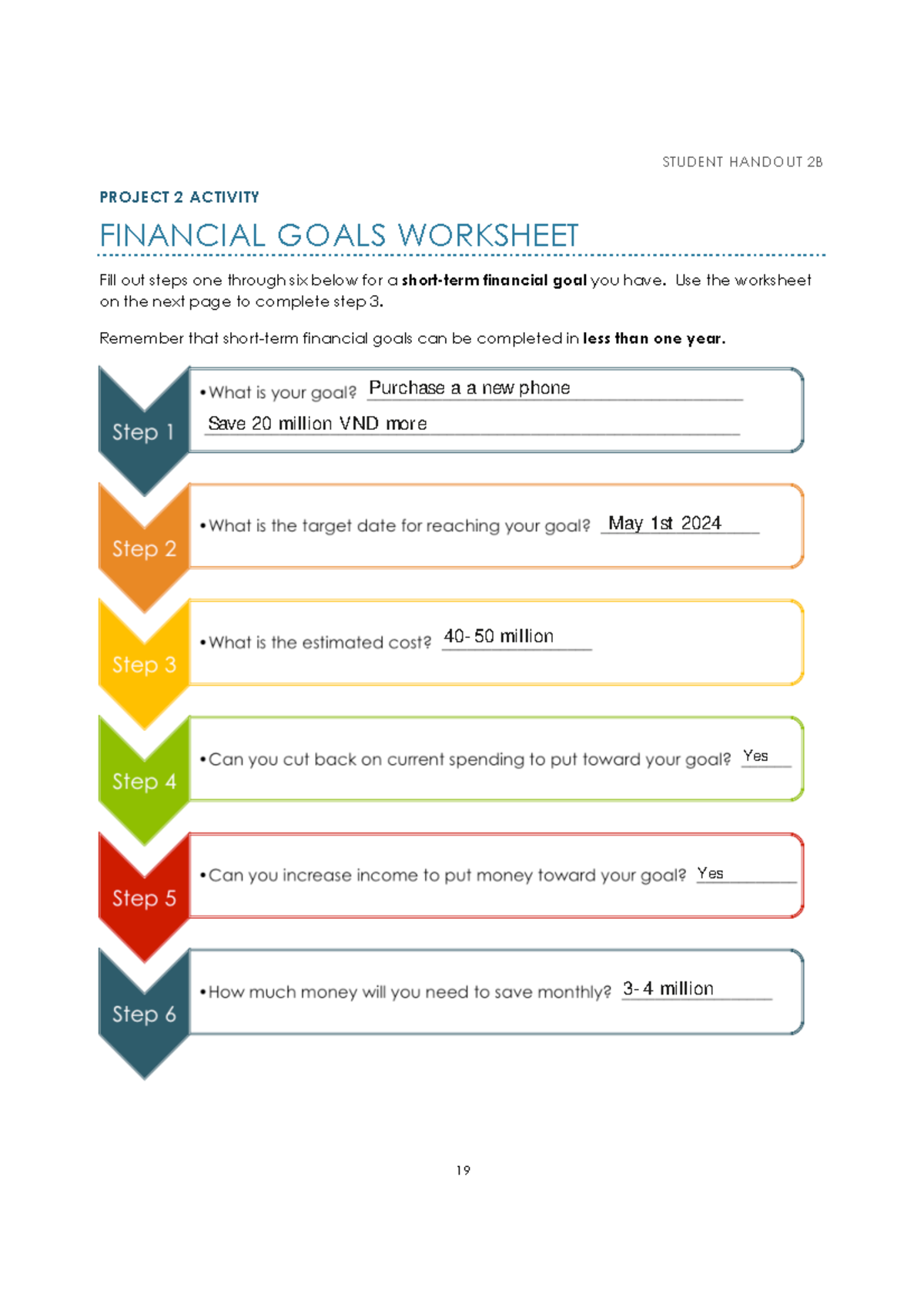 Project 2 - FIN 1 - STUDENT HANDOUT 2B PROJECT 2 ACTIVITY FINANCIAL ...