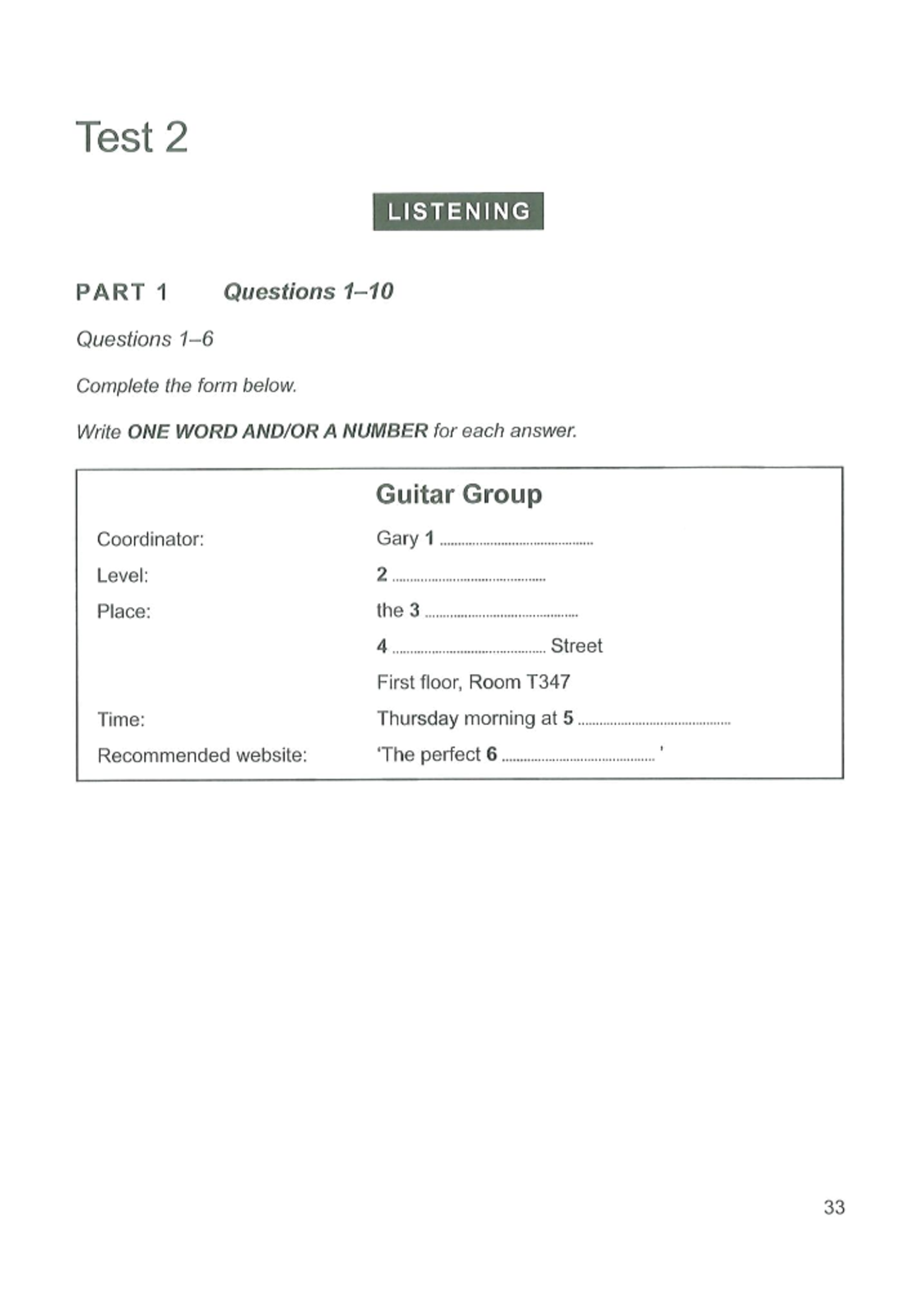 Test 2 Listening and Reading Practice Questions for Cambridge 19 - Studocu