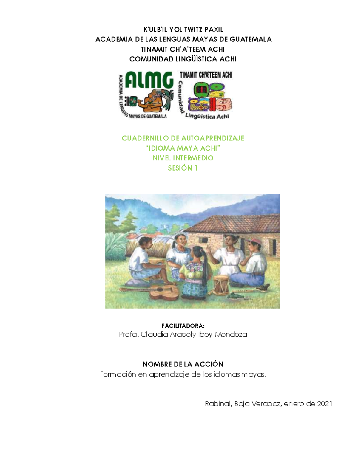 Cuadernillo de Autoaprendizaje Achi - Sesión 1 - Document Preview