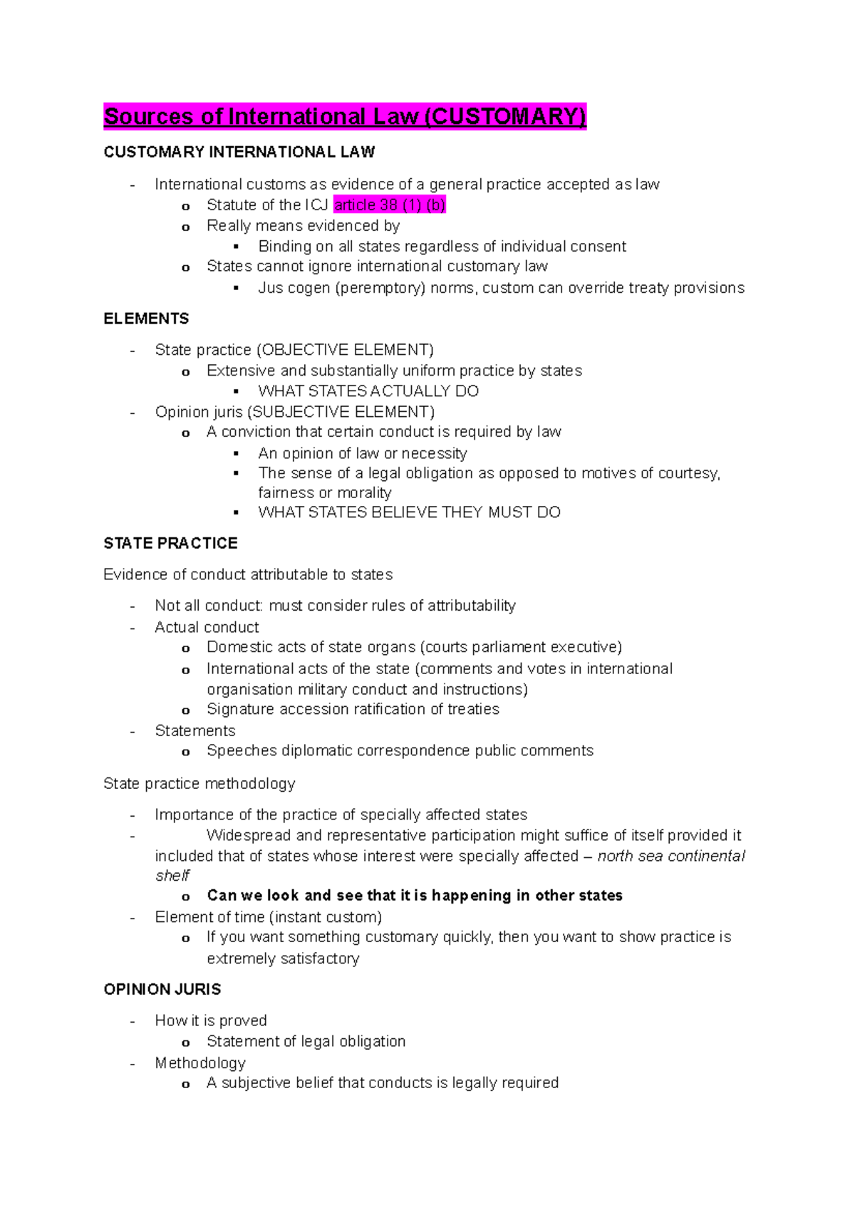 International Law - Exam Notes (FULL Course) Summary and Key Concepts ...