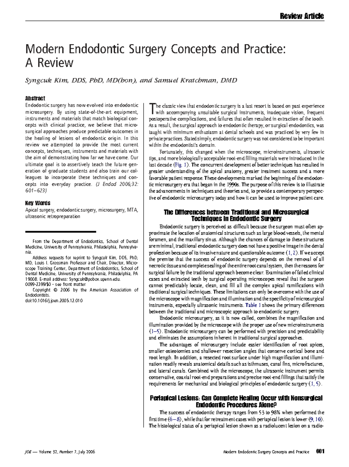 Modern Endodontic Surgery Concepts and Practice: A Comprehensive Review ...