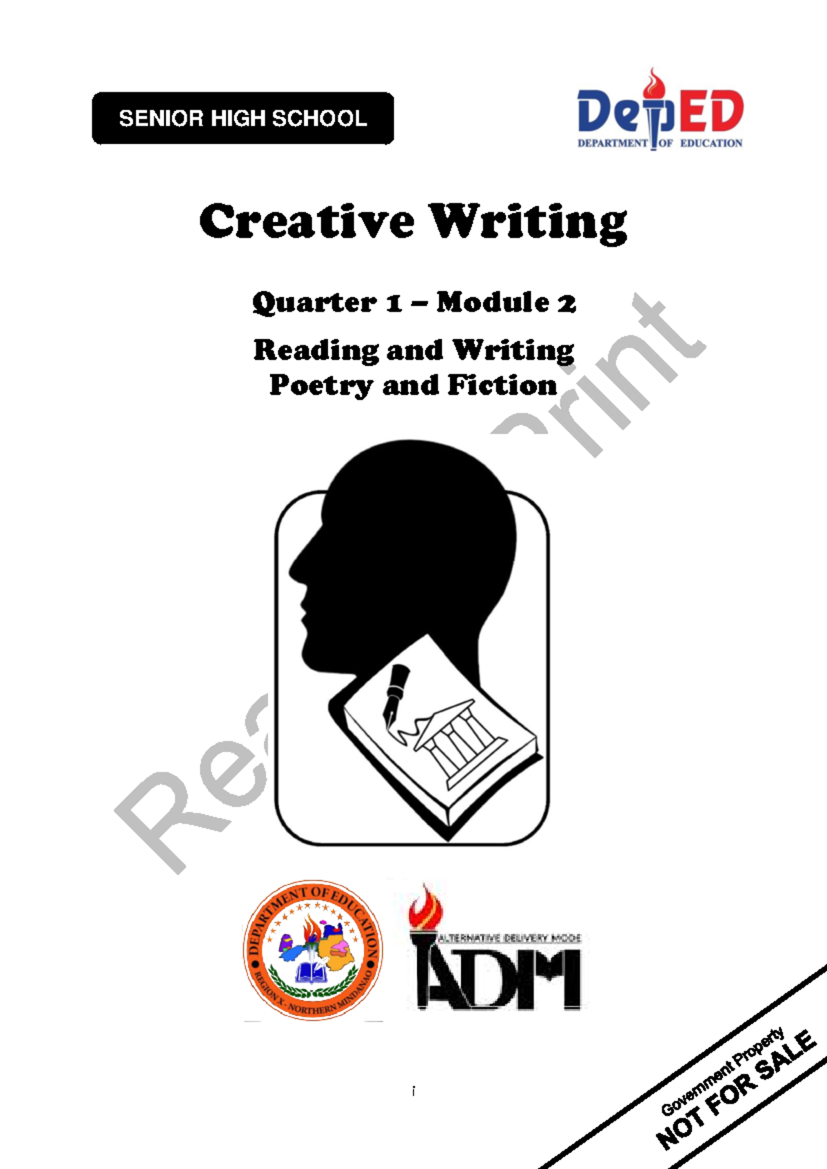 Creative Writing 12 Q1 Mod2: Reading & Writing Poetry & Fiction - Studocu