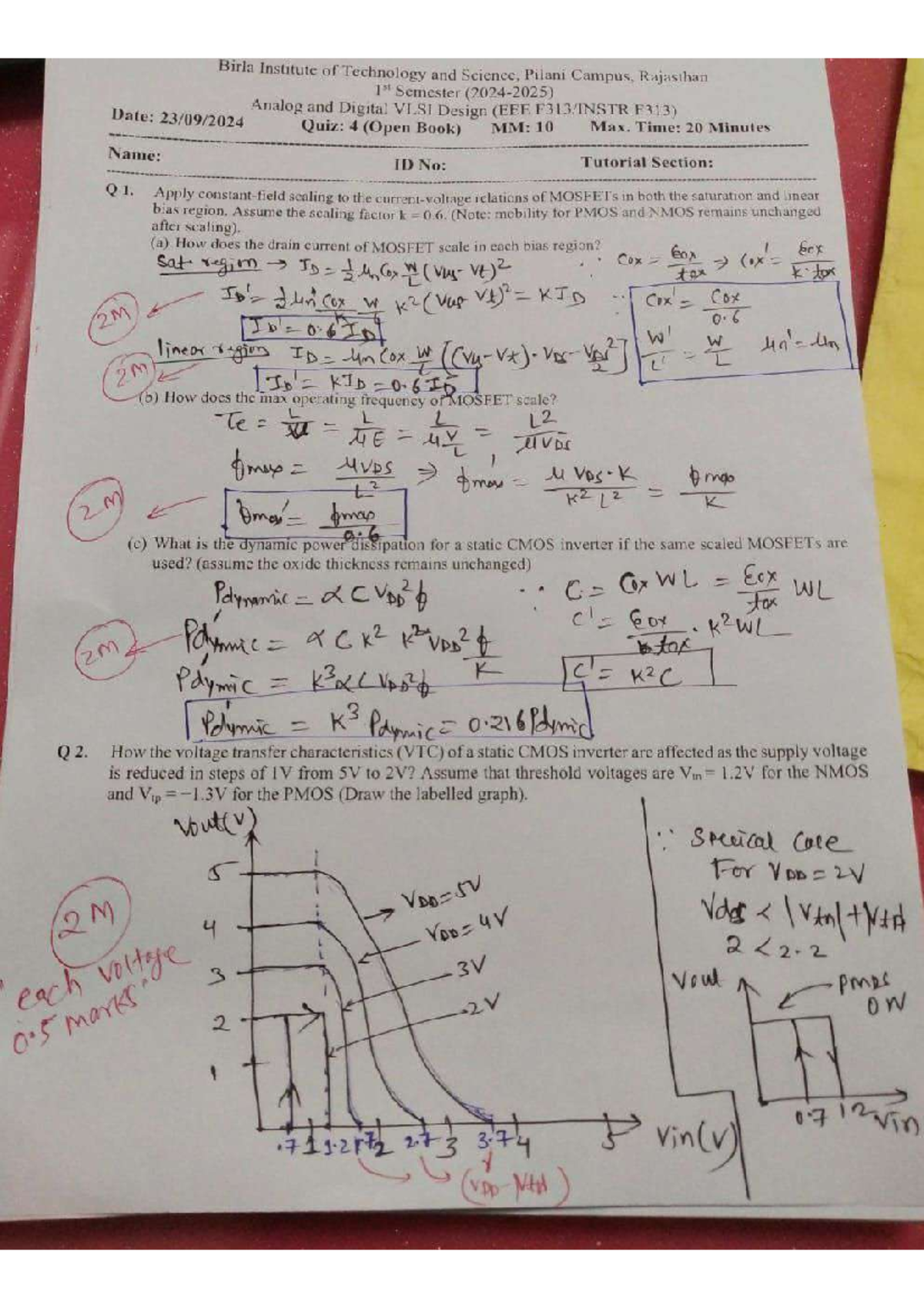Quiz 4 - Analog & Digital VLSI Design F313 Practice Material - Studocu