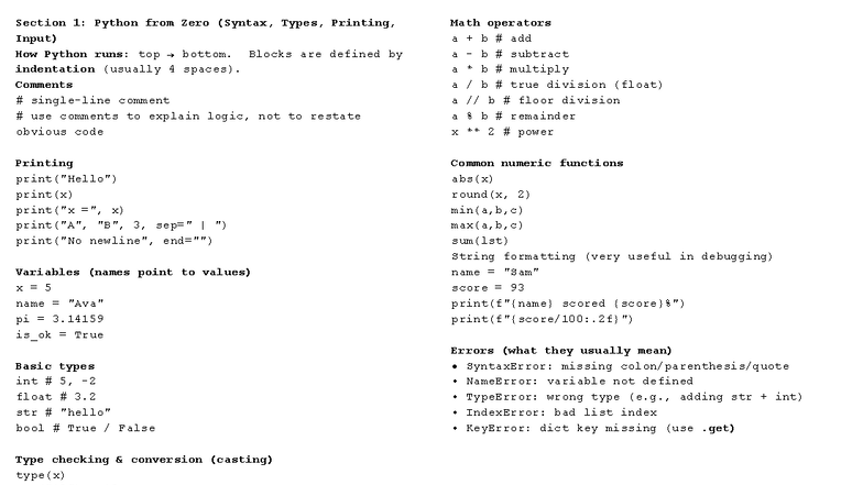 Python Basics: Syntax, Types, Functions, and Loops (CS101) - Studocu