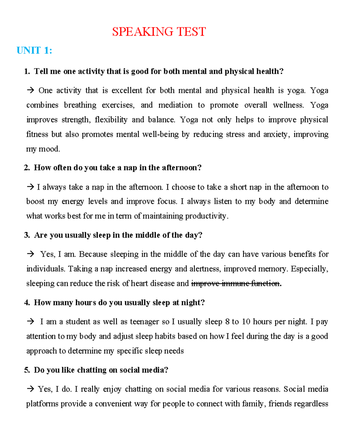 Speaking Test 1 & 2: Insights and Strategies for Effective ...