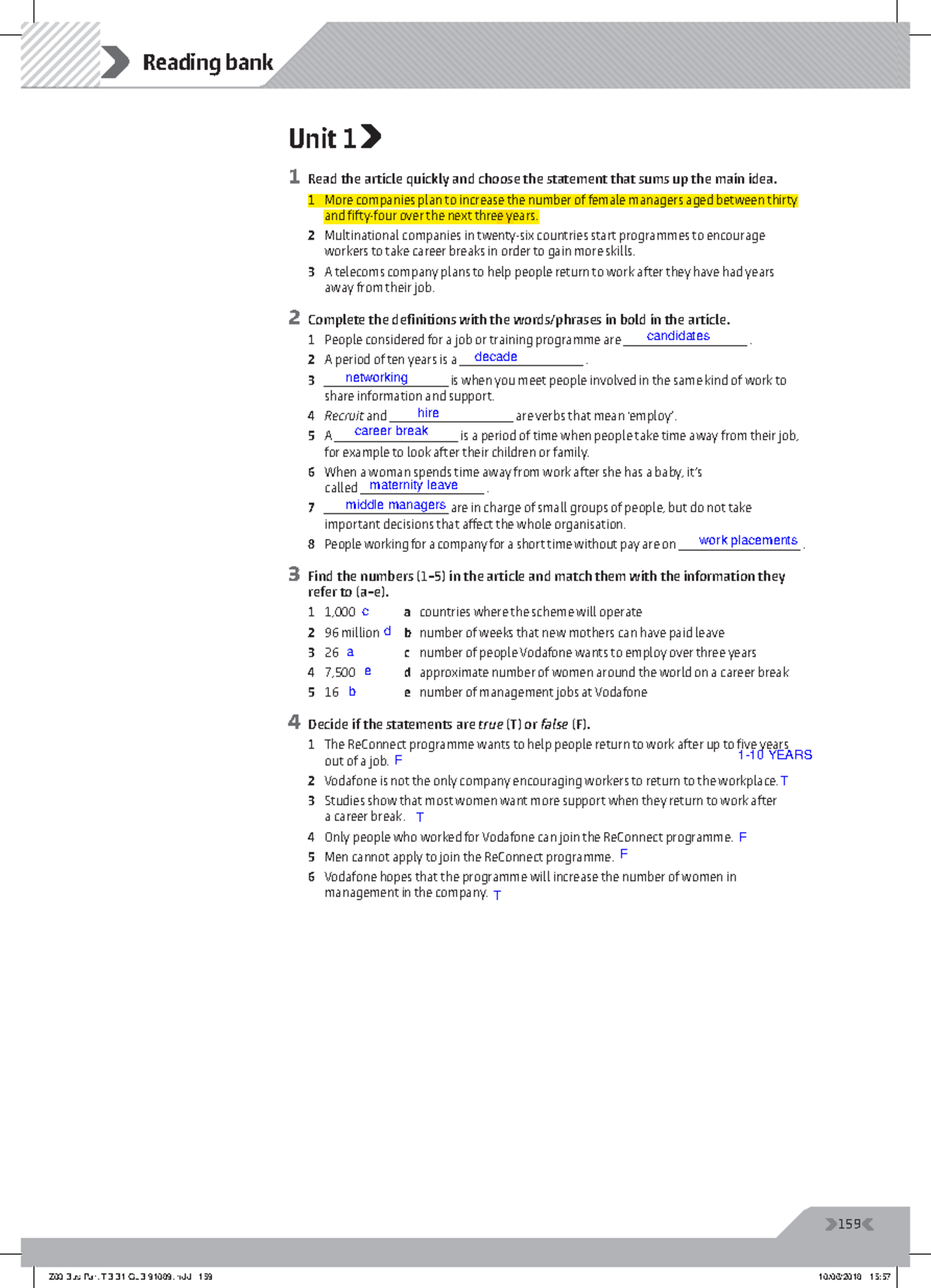 B1 Reading bank - use for english review - 159 Reading bank Unit 1 1 ...