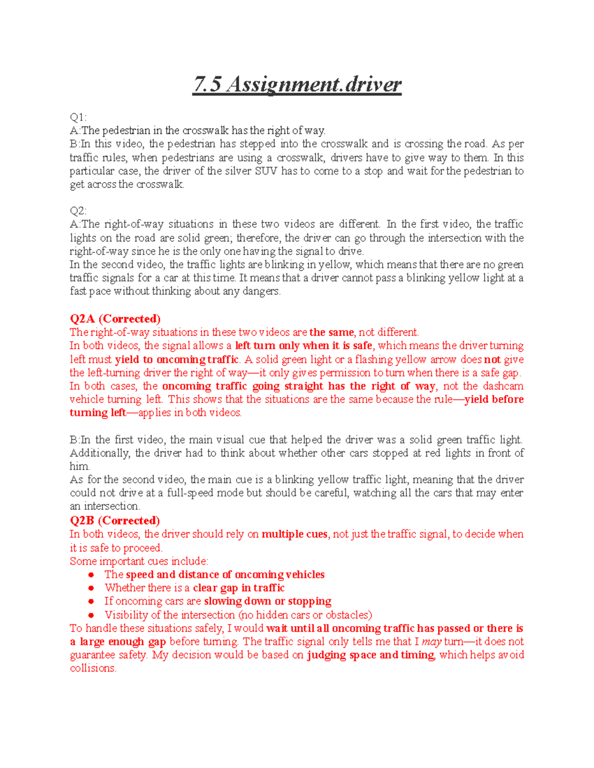 7.5 Assignment: Analyzing Driver Behavior and Traffic Rules - Studocu