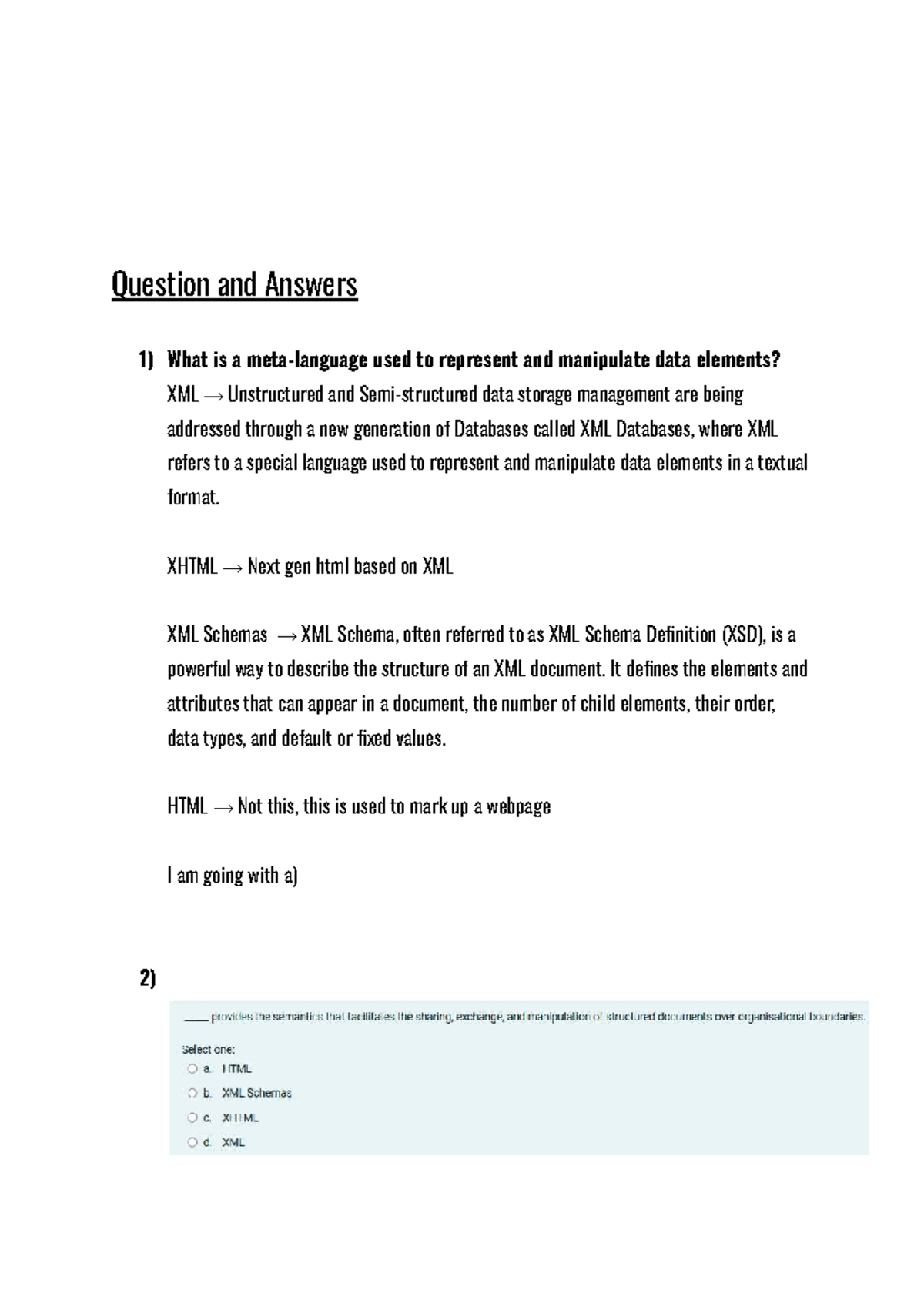 Databases II → Exam Prep - Question and Answers What is a meta-language ...