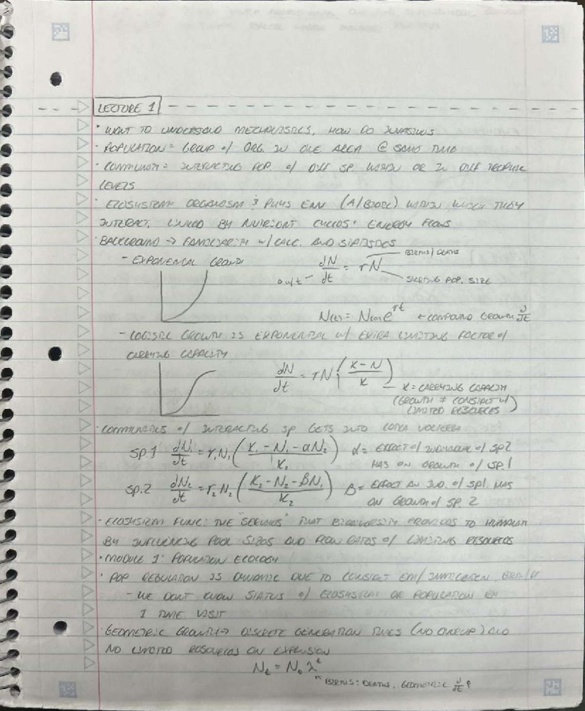 LECTURE 1: POPULATION ECOLOGY & GROWTH DYNAMICS (BIO 2026) - Studocu