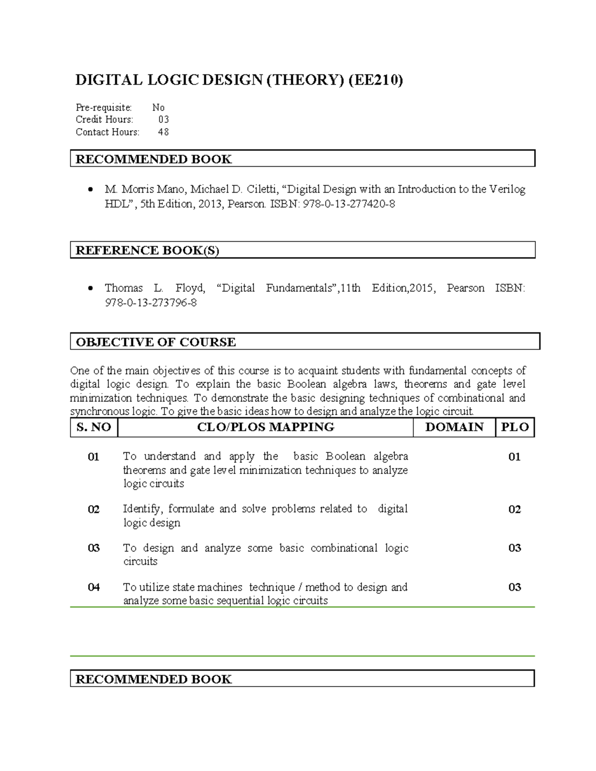 Digital Logic Design Theory Overview and Key Concepts (EE210) - Studocu