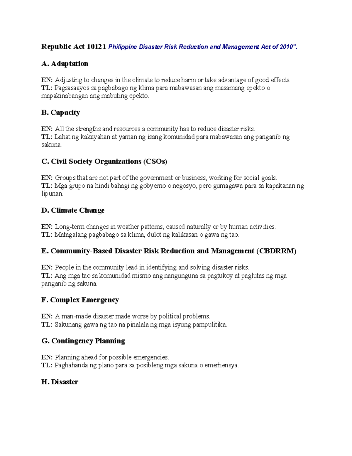 Republic Act 10121: Philippine Disaster Risk Reduction & Management ...