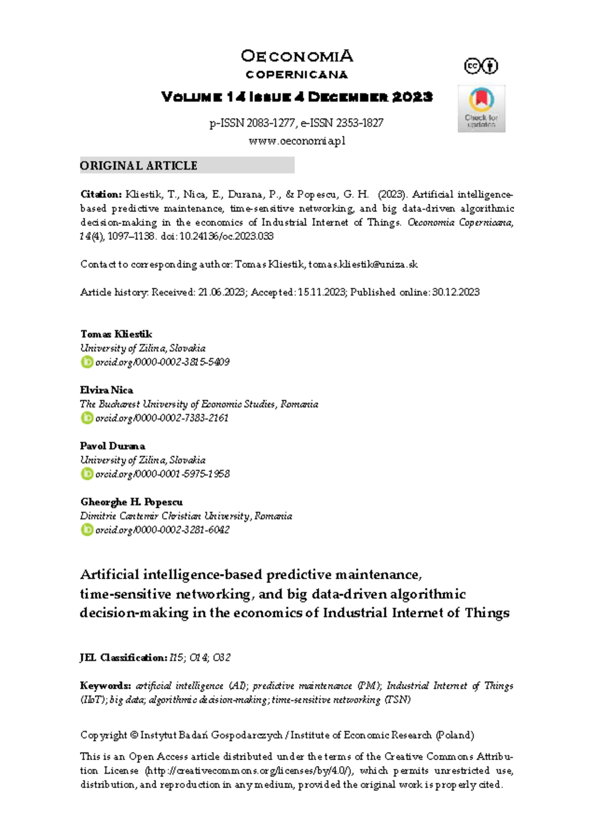 Artificial Intelligence in Predictive Maintenance for IIoT: Insights ...