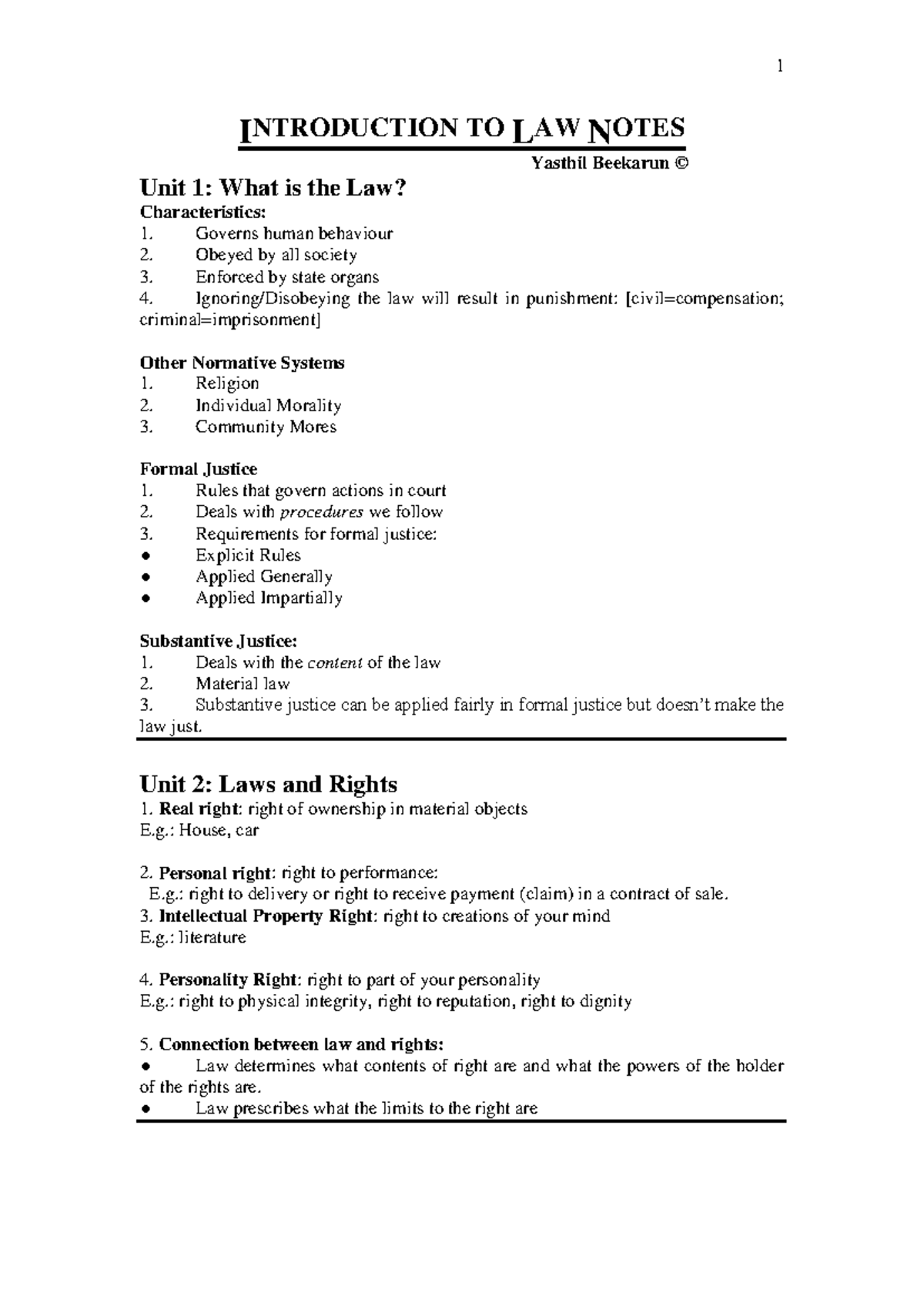 ILW1501 Lecture Notes - Introduction to Law Study Notes 2022/2023 - Studocu
