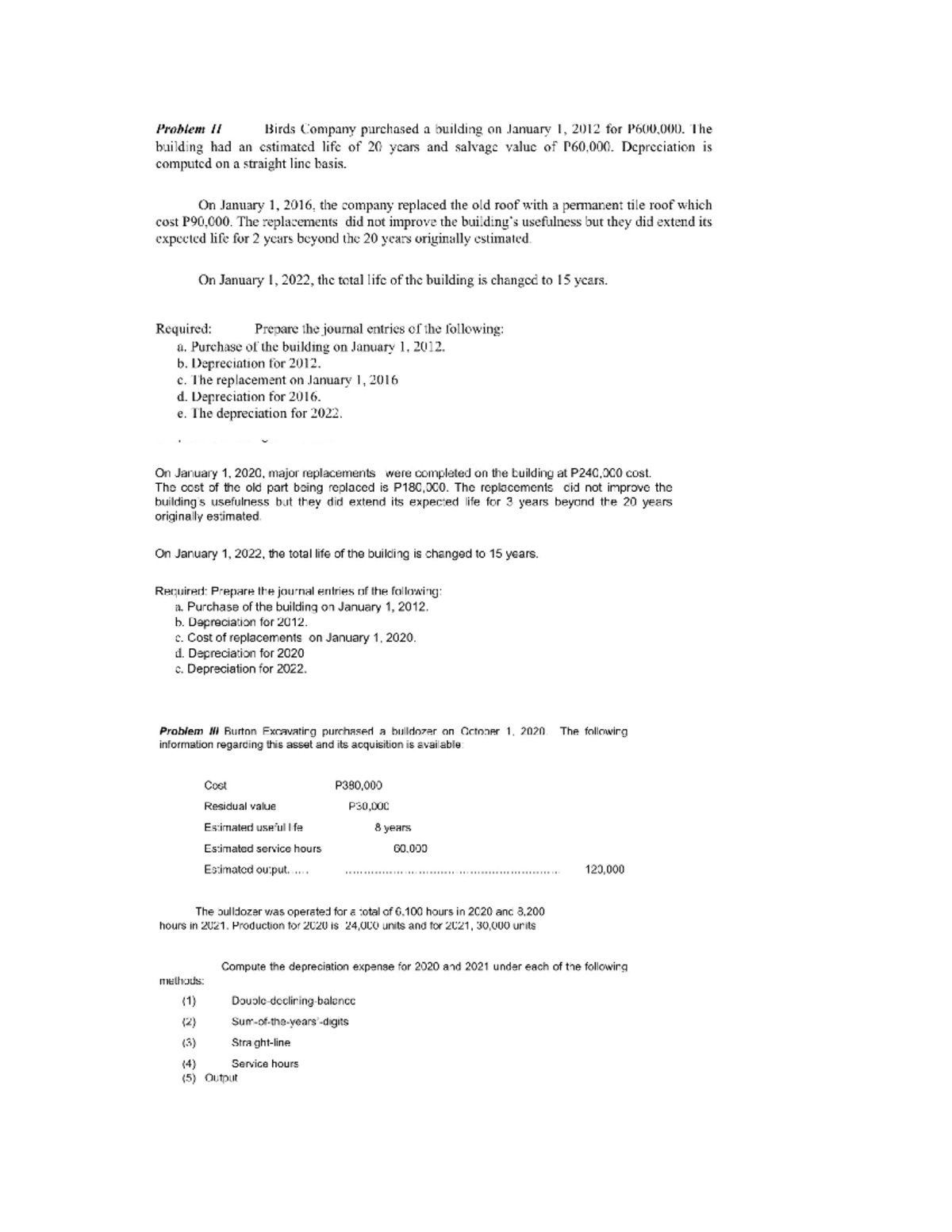 Depletion Practice Problems - Journal Entries & Calculations - Studocu