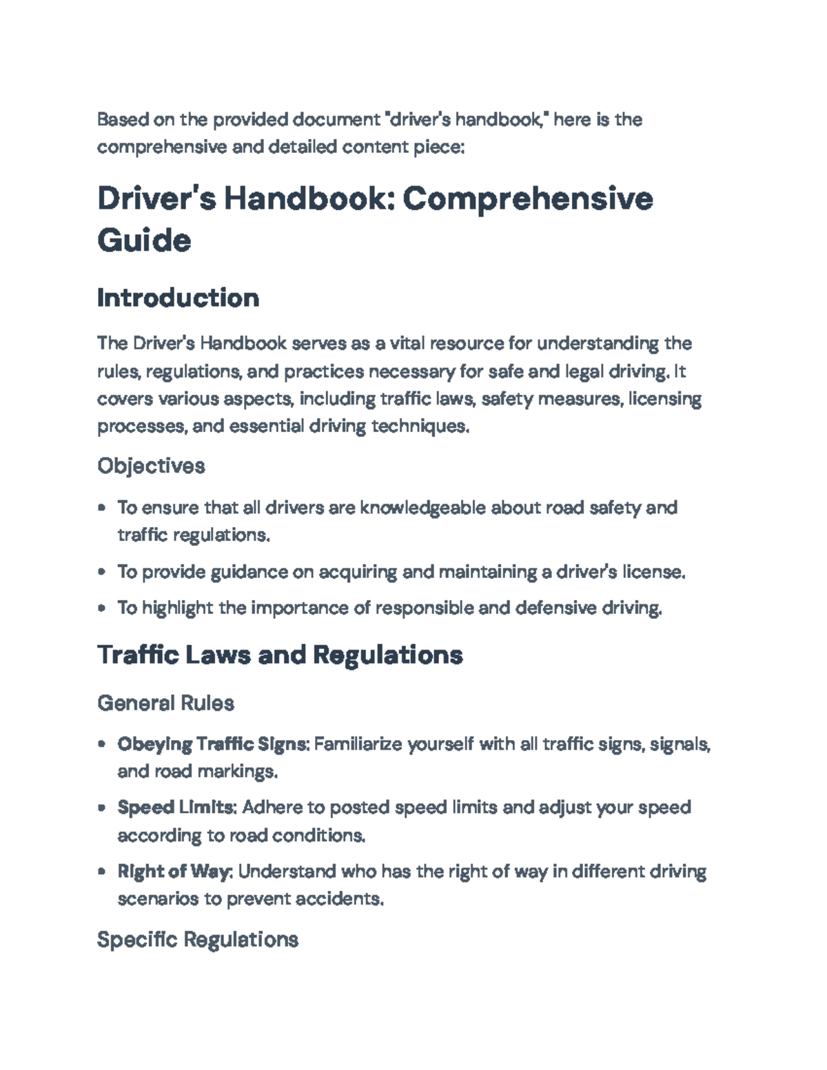 Driver's Handbook: Essential Rules & Practices for Safe Driving - Studocu