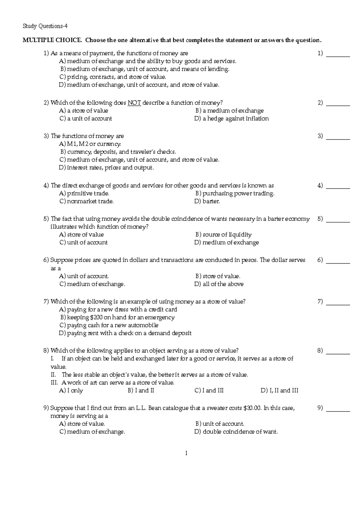 Study Questions for Chapter 25 - ECON 101 Final Exam - Studocu