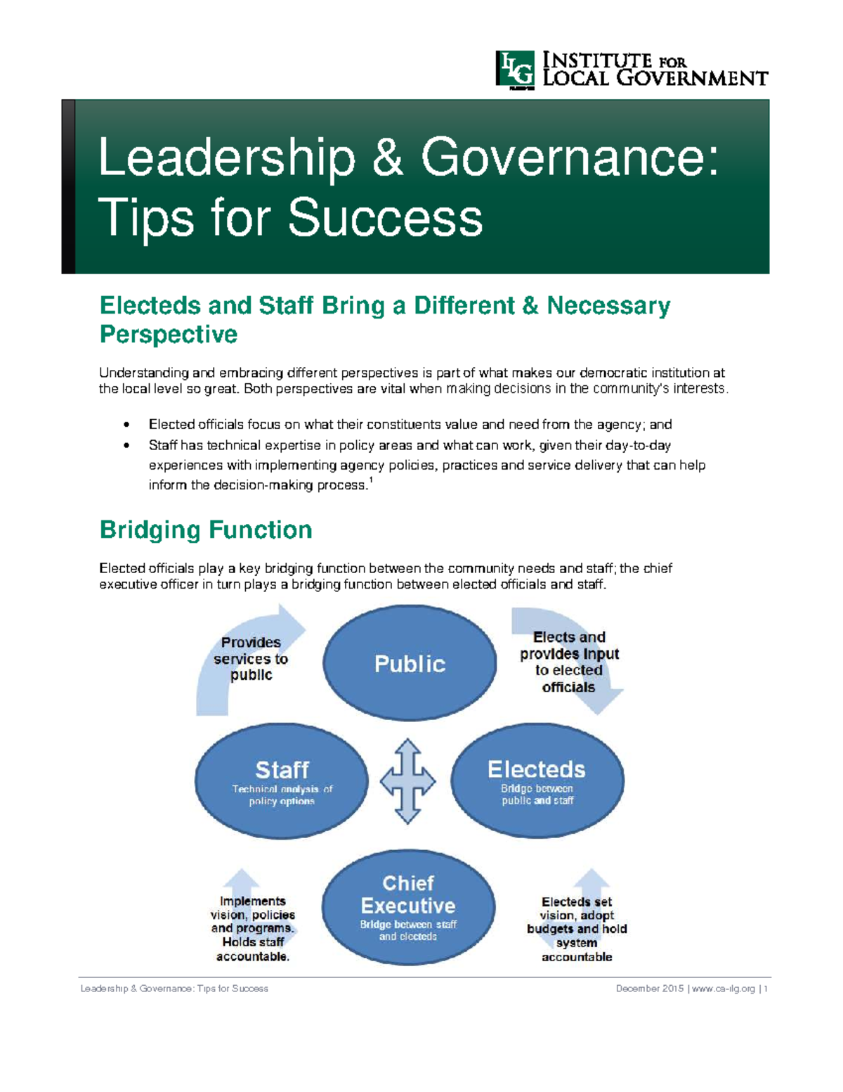 Leadership Governance: Essential Tips for Elected Officials and Staff ...