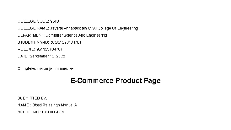 Phase 2: Solution Design for E-commerce Project (CSE 9513) - Studocu