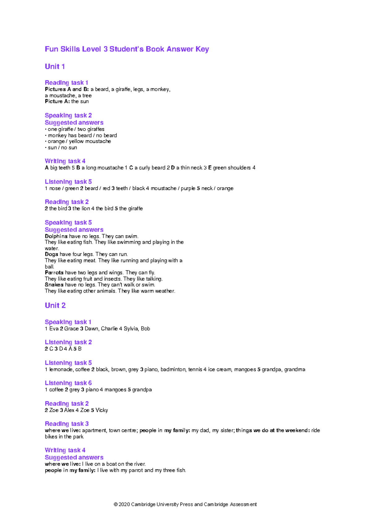 Fun Skills Level 3 Answer Key - Complete Guide for Exams - Studocu