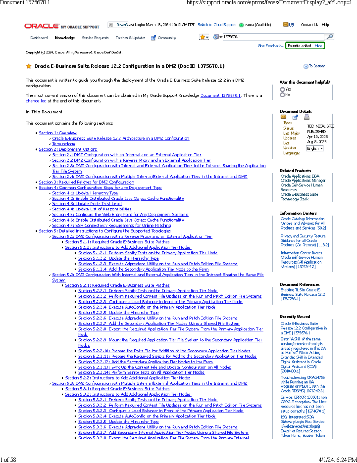 Oracle E-Business Suite R12 DMZ Configuration Guide (Doc ID 1375670 ...