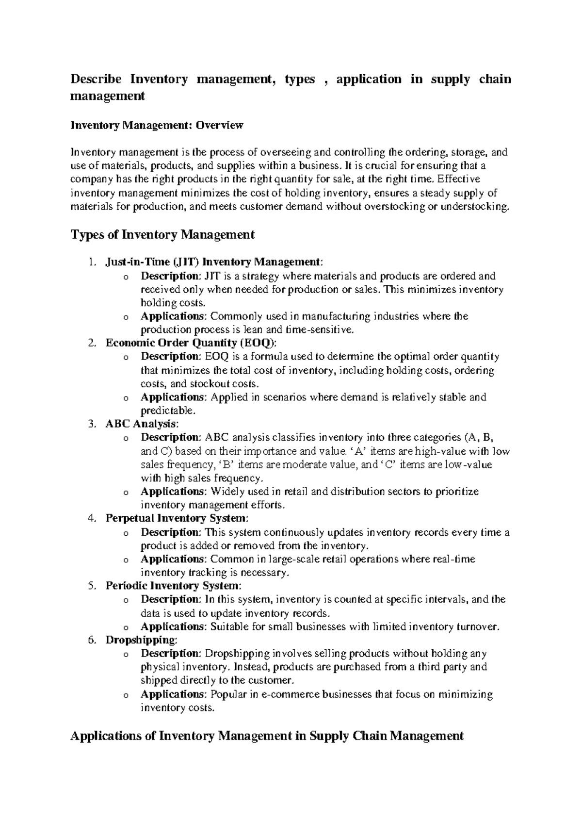 Inventory Management and Optimization in Supply Chain (SCM) Overview ...