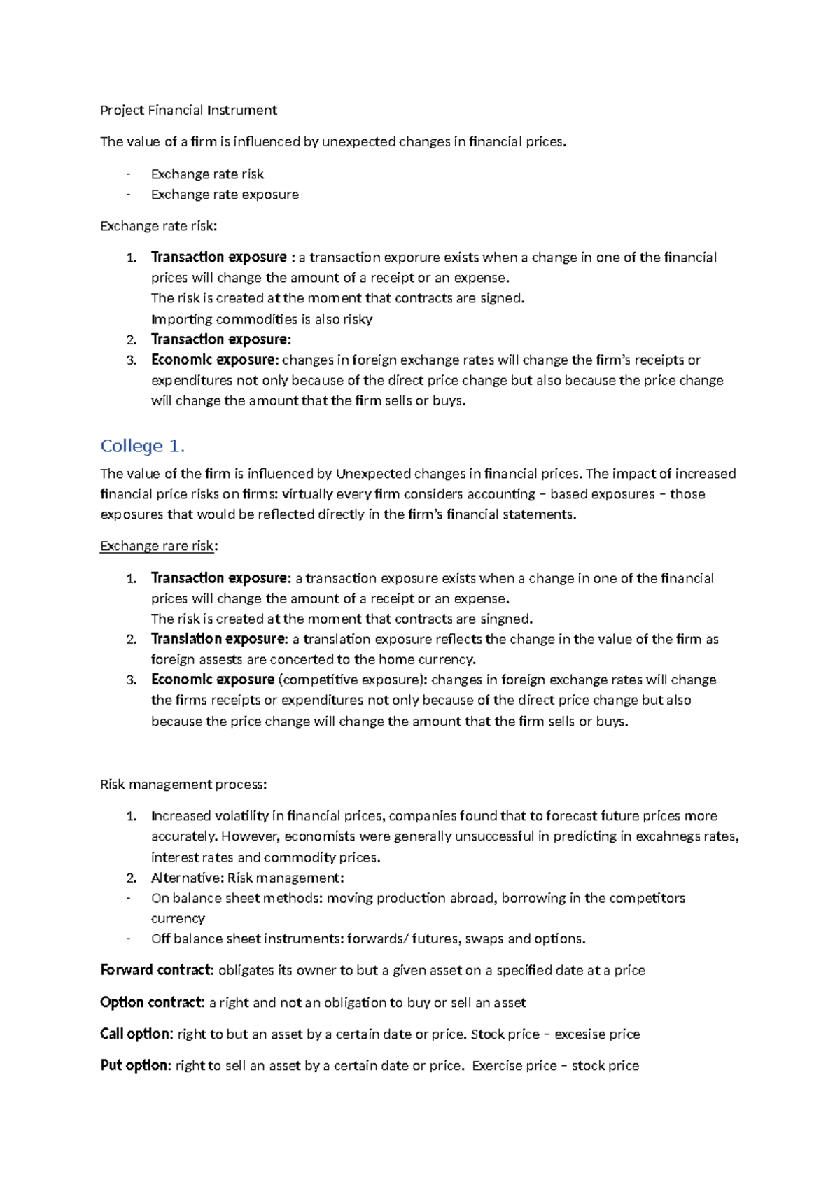 Financial Instruments in Projects: Key Risks and Management Strategies ...
