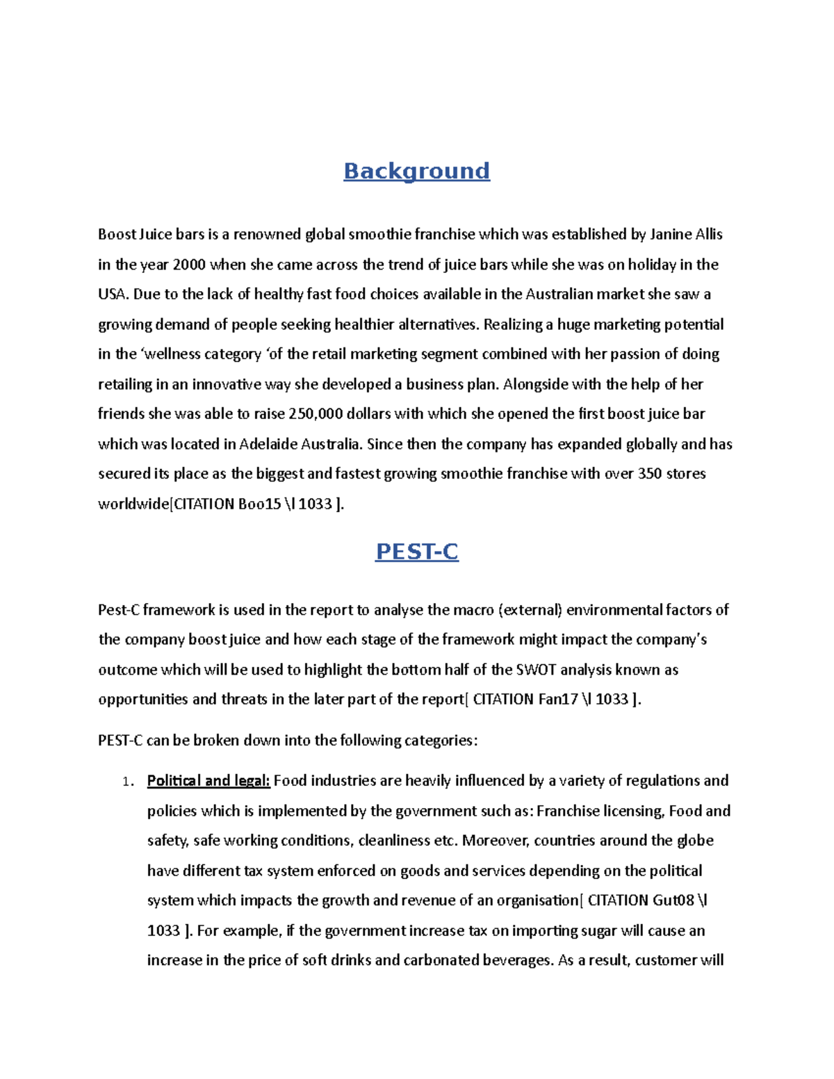 Boost Juice Case Study: Analyzing Macro Factors and Market Position ...