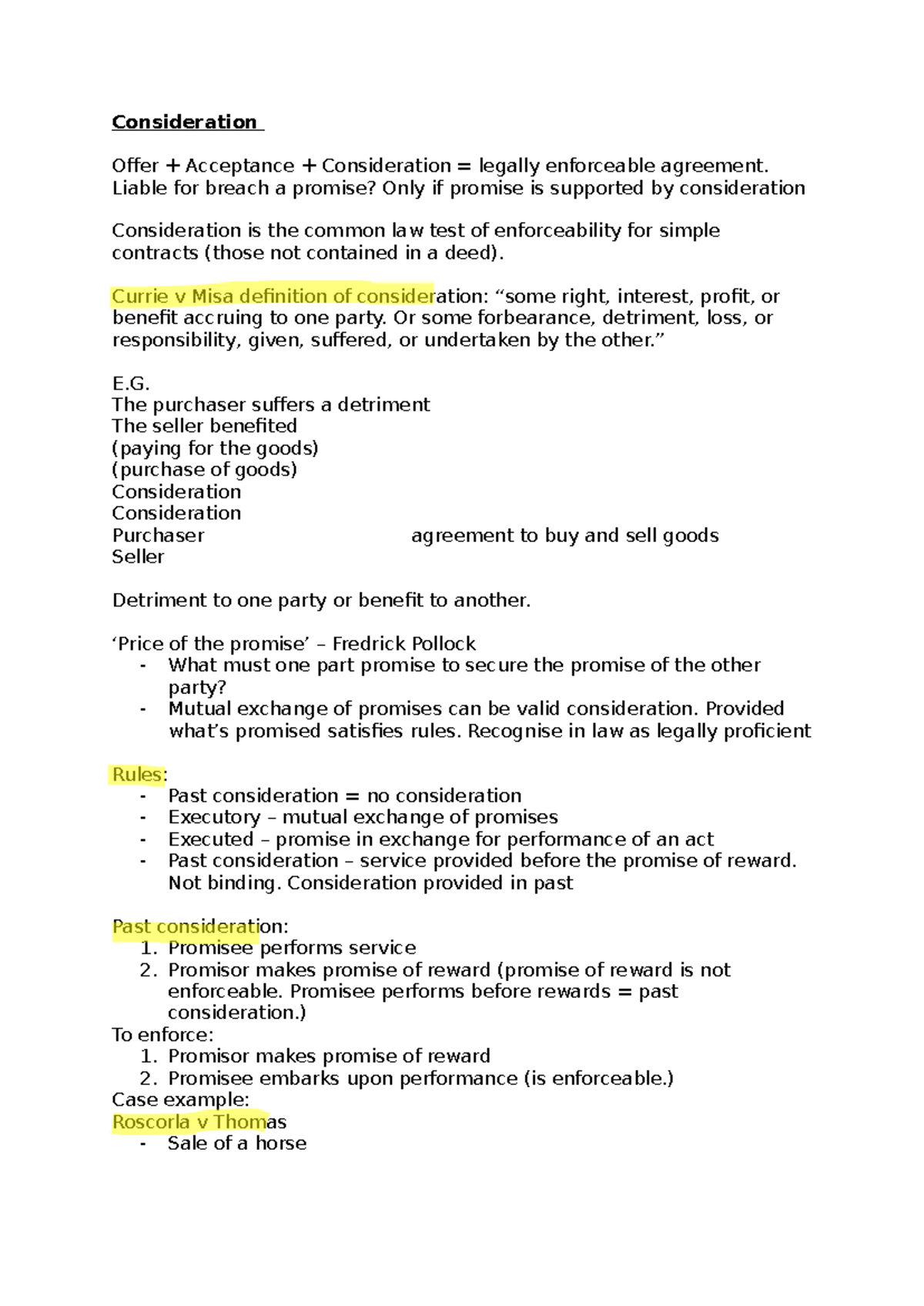 Consideration in Contract Law: Definitions & Case Examples (Law 101 ...