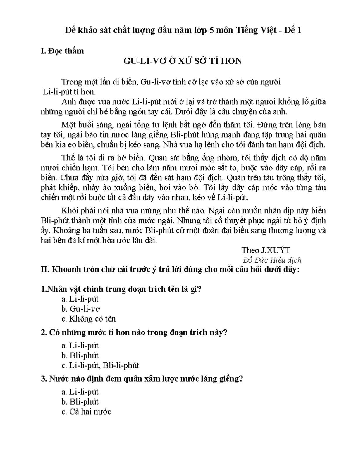 De khao sat chat luong dau nam mon tieng viet lop 5 - Đề khảo sát chất ...