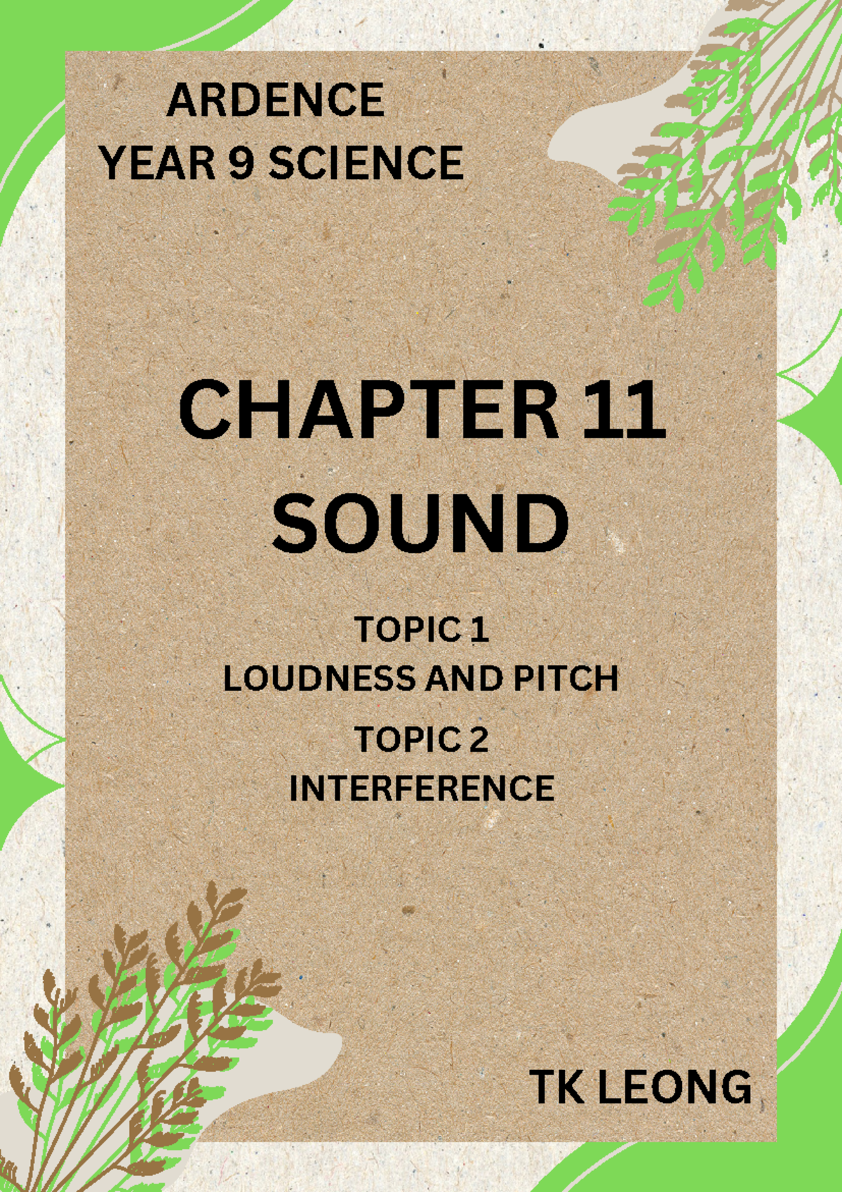 Y9CHP11 - Year 9 Science Chapter 11: Sound Overview - Studocu