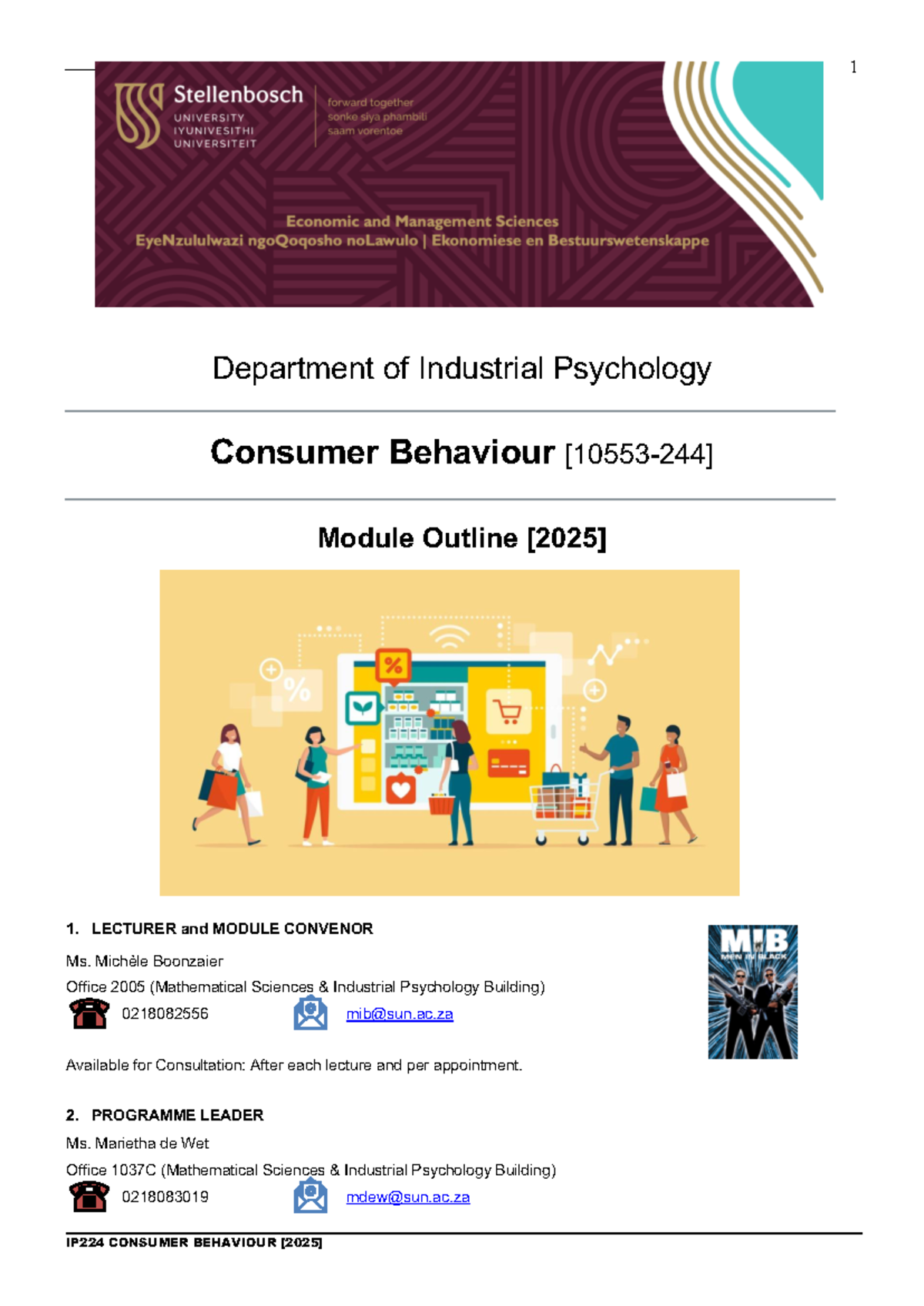 IP224 Consumer Behaviour Module Outline: Key Information & Assessments ...