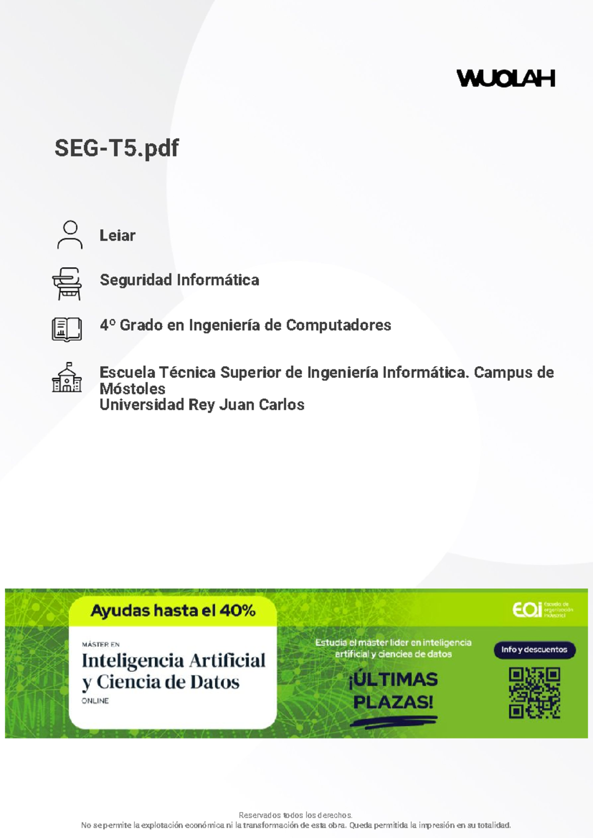 Tema 5: Ataques a Aplicaciones y Servicios - SEG 4º Grado en Ingeniería ...