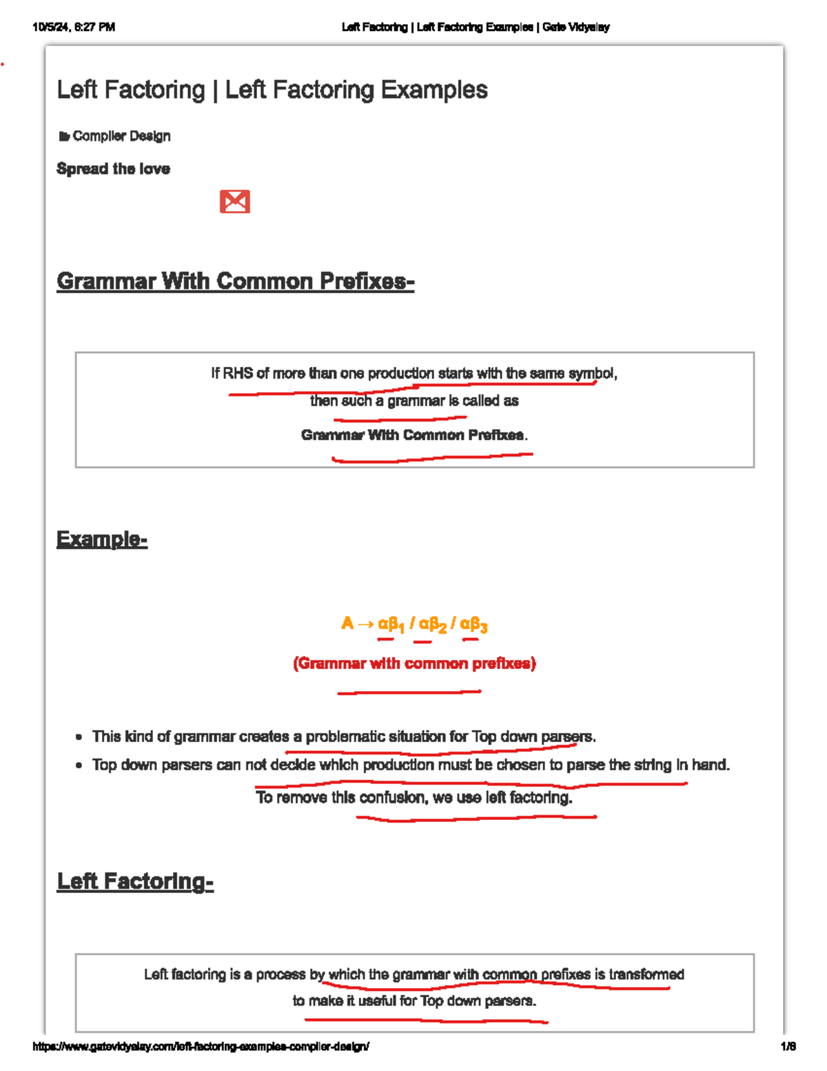Left Factoring in Compiler Design - Examples & Practice (5) - Studocu