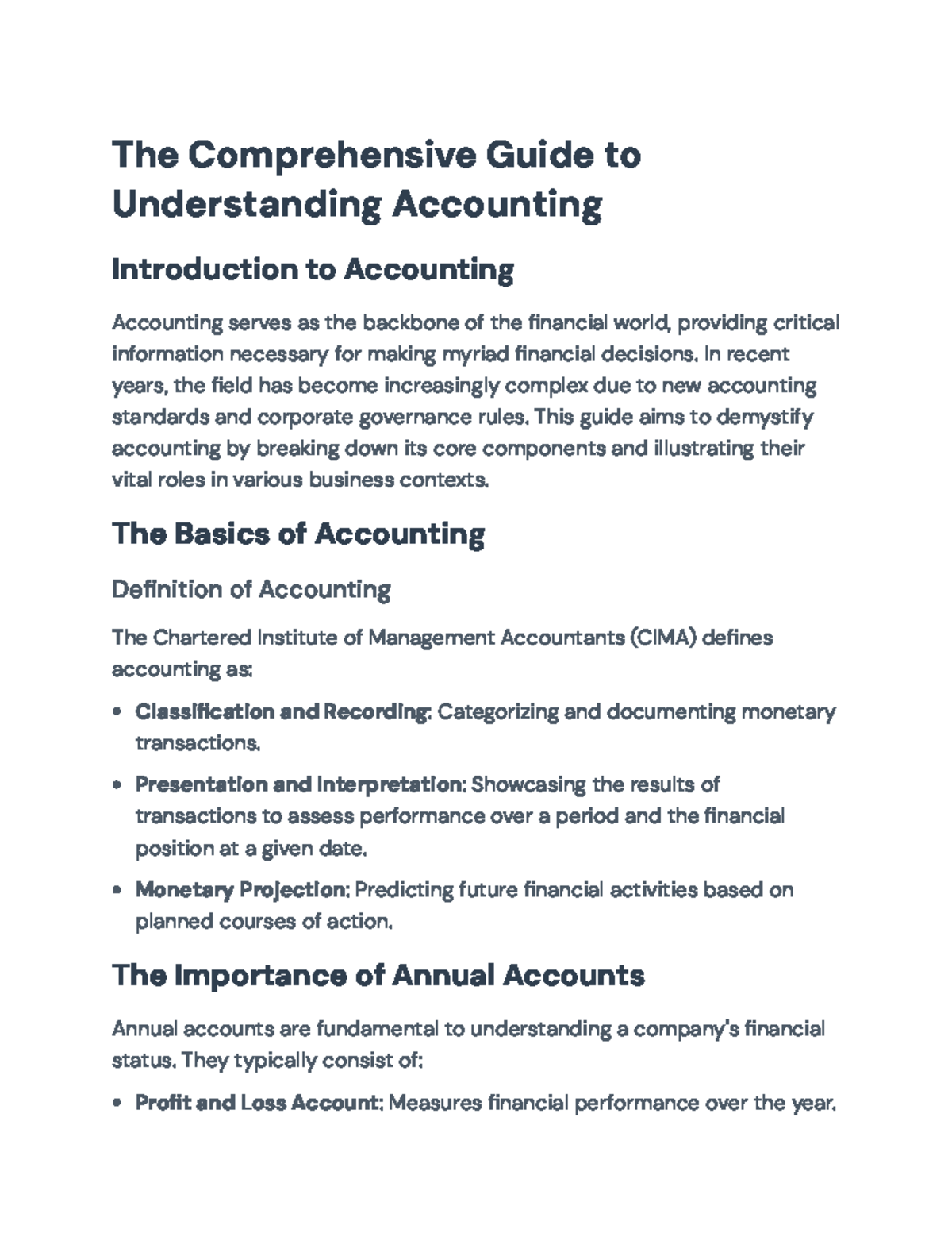 Comprehensive Guide to Accounting Fundamentals and Practices - The ...