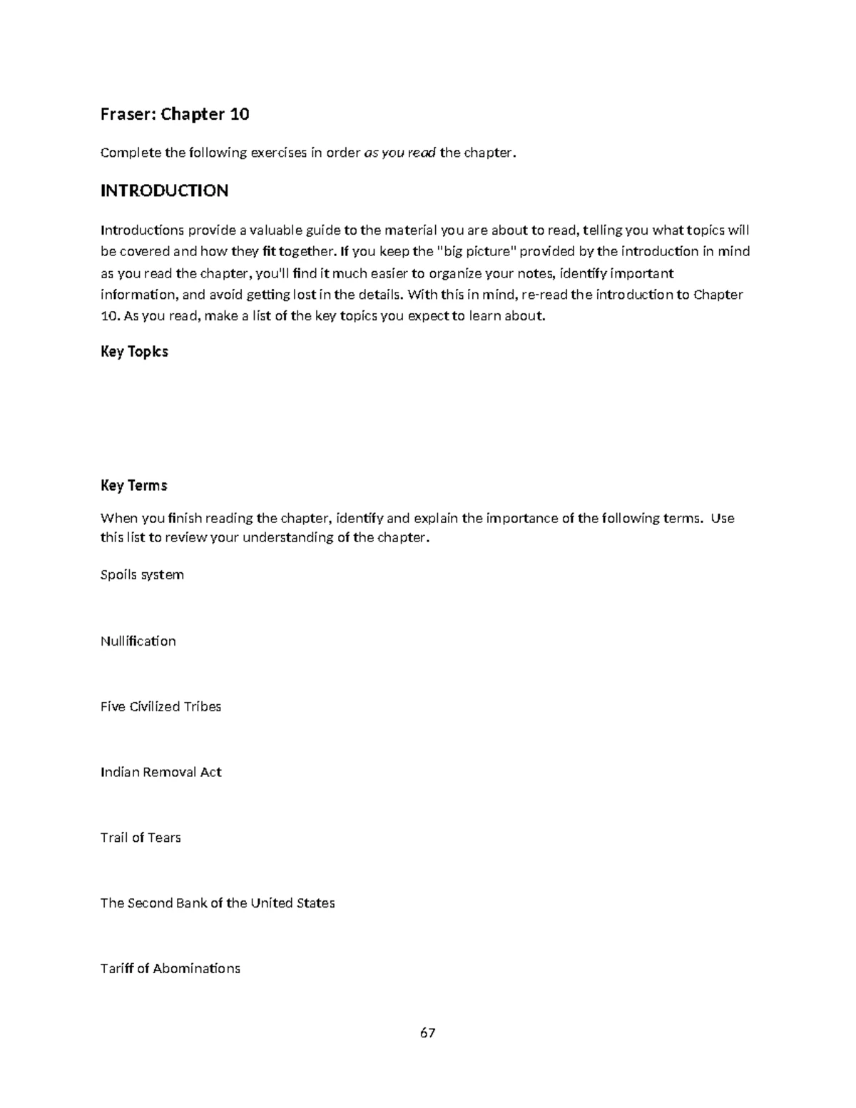Apush Ch 9 Reading Guide - Fraser: Chapter 9 Complete the following ...
