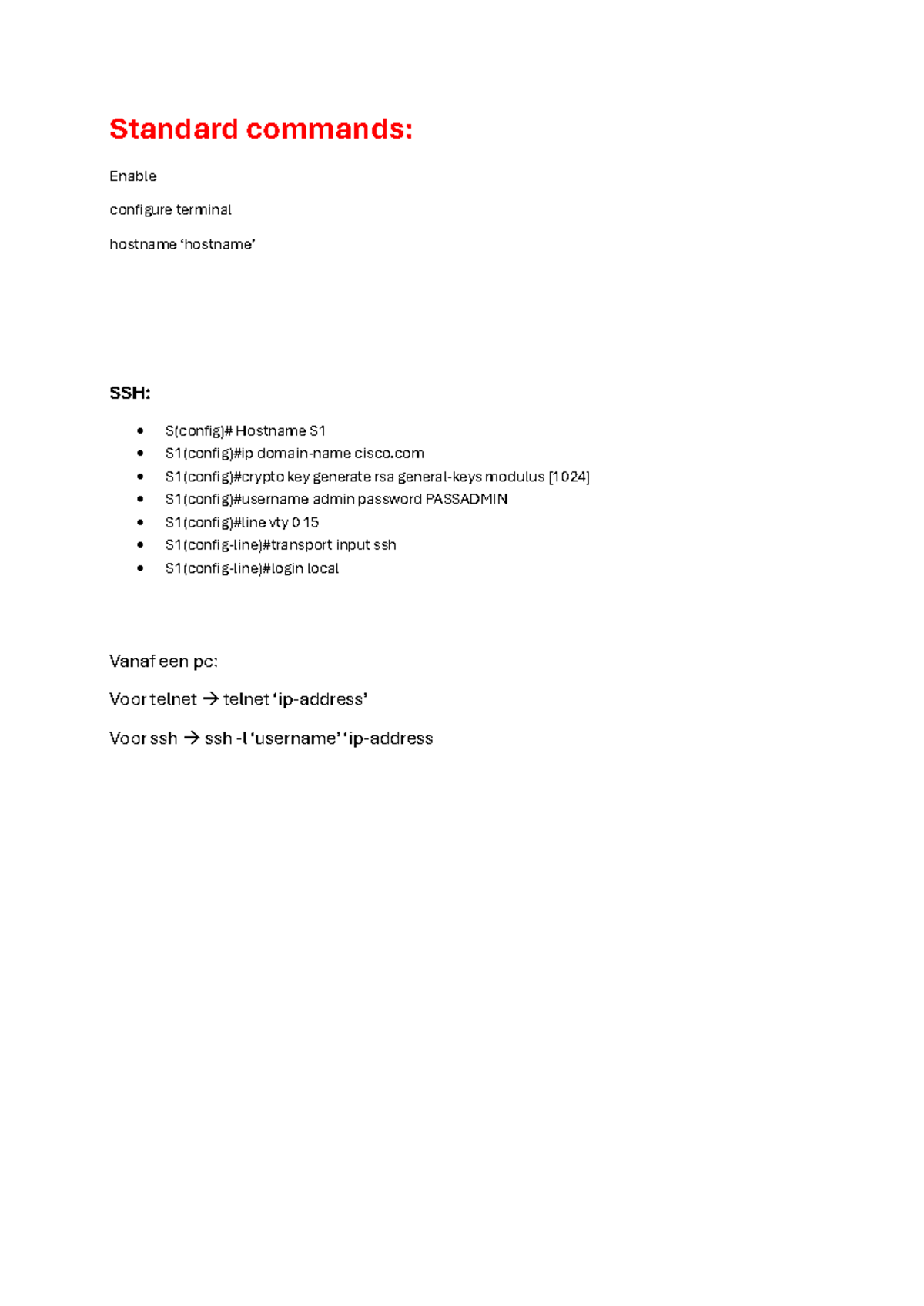 CCNA1 Network Essentials Cheat Sheet - Quick Reference Guide - Studocu