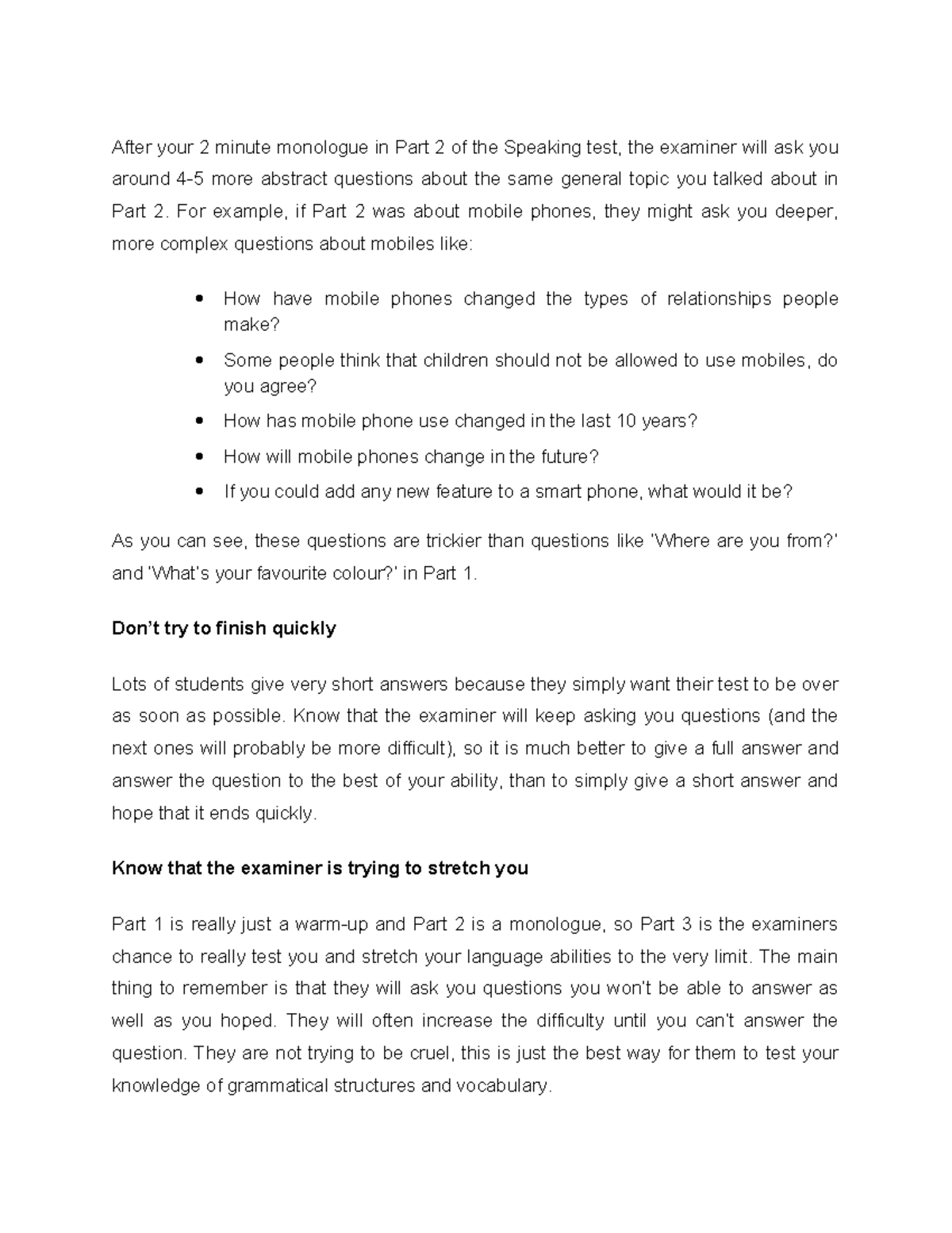 Speaking Test Strategies: Part 3 Insights and Tips - Studocu