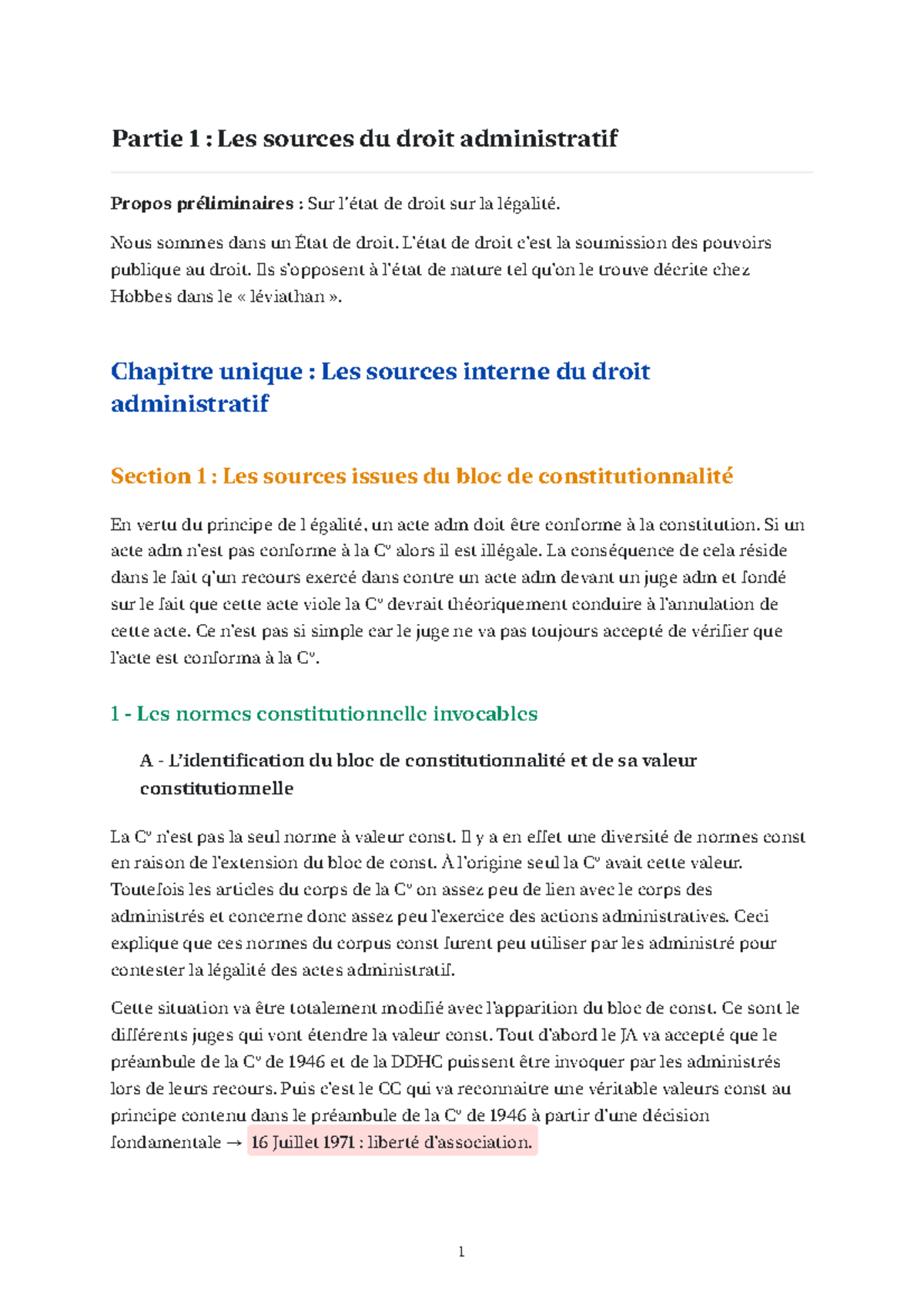 Partie 1 : Les sources du droit administratif - Partie 1 : Les sources ...