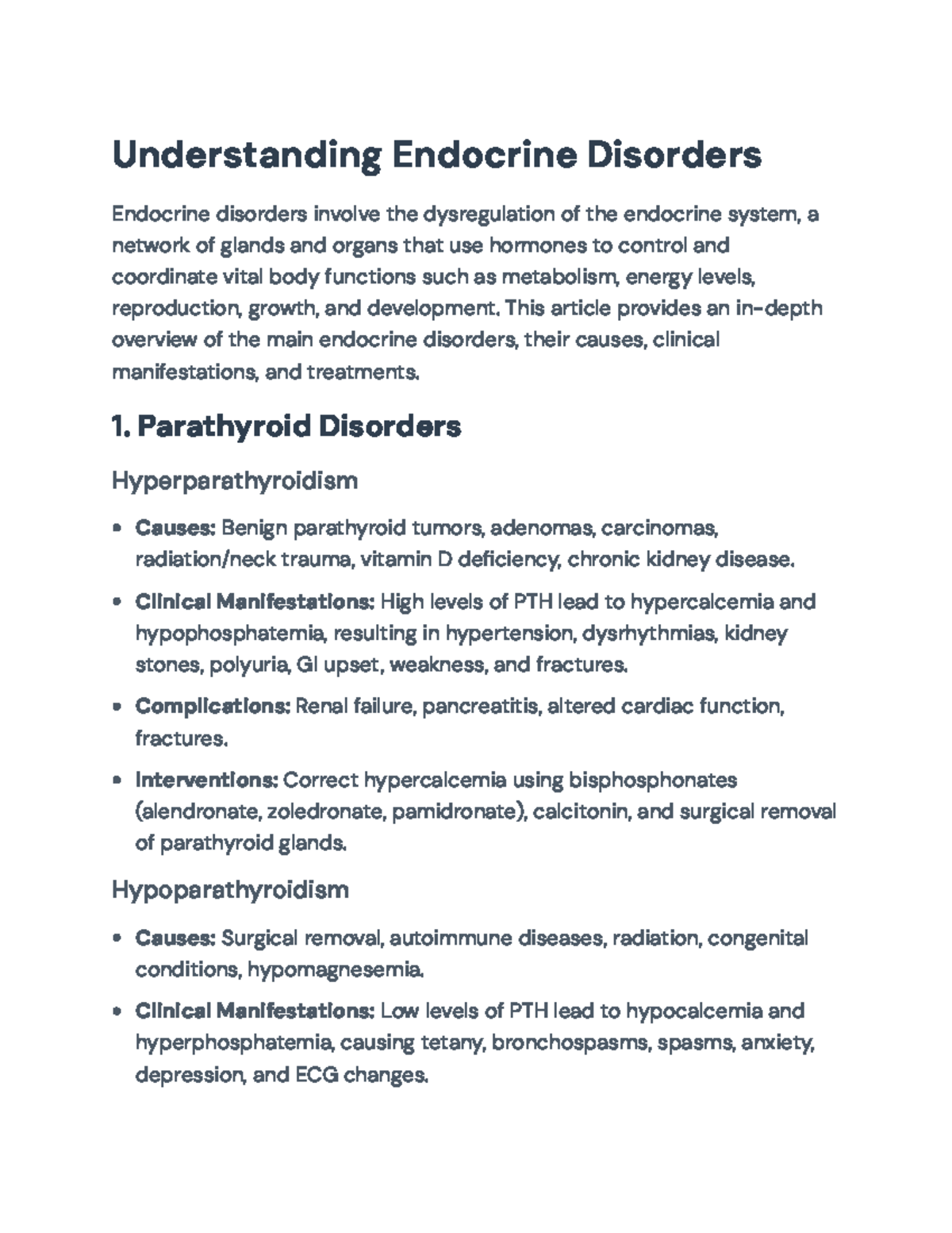 Endocrine Disorders Overview: Causes, Symptoms, and Treatments ...