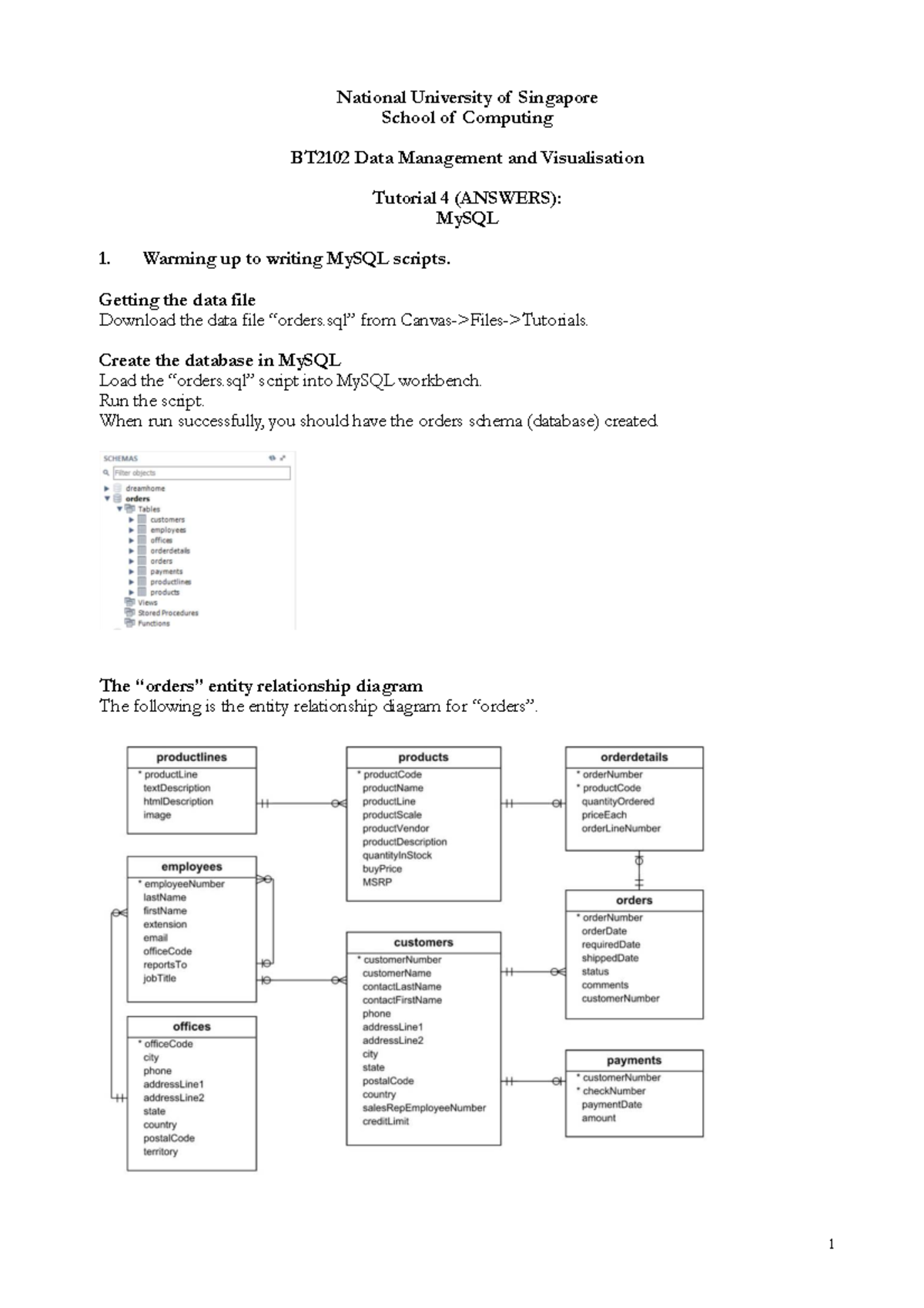 BT2102 Data management and visualisation tutorial 4 answers: MySQL ...