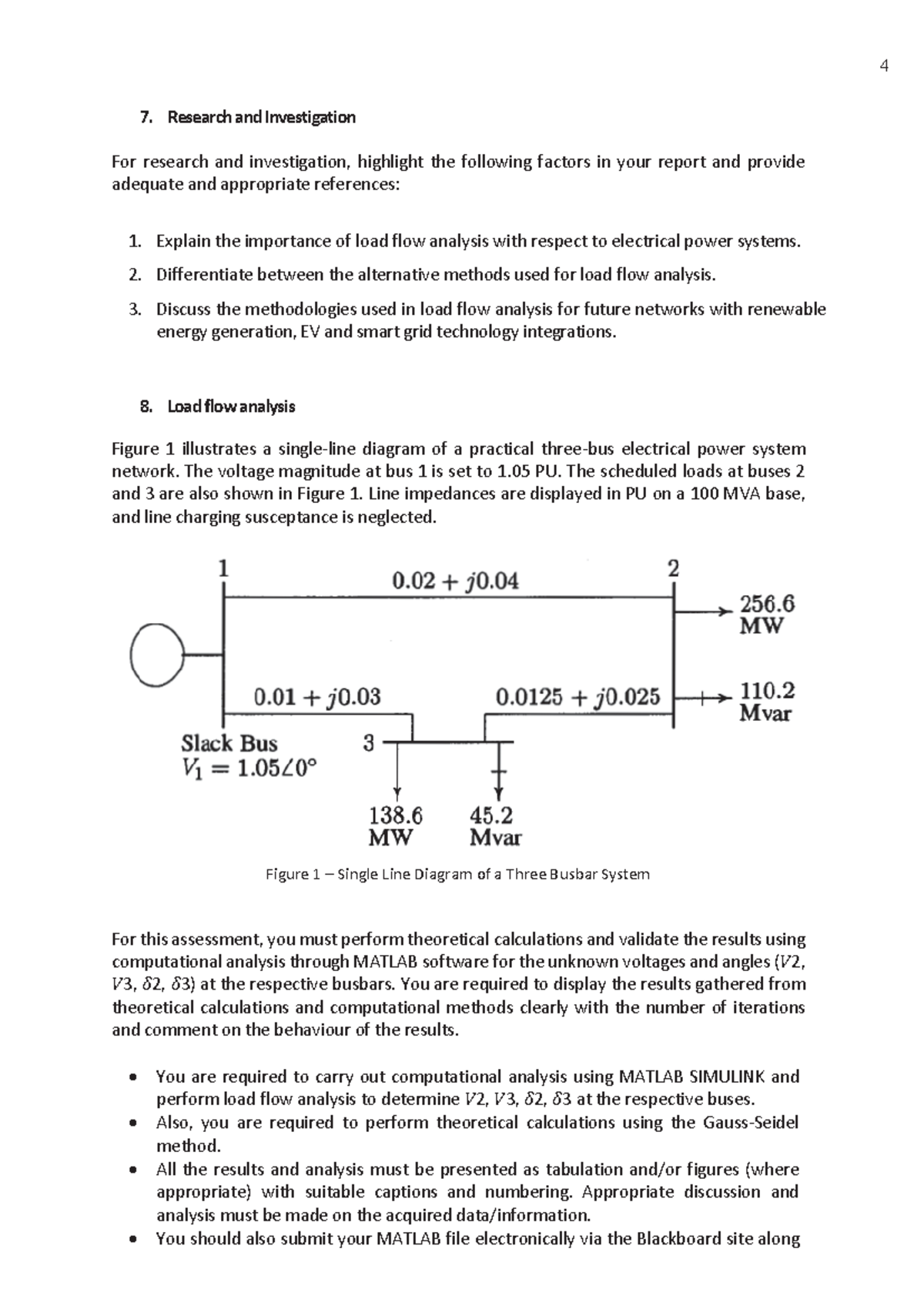 Load Flow Analysis & Research for Electrical Power Systems 101 - Studocu