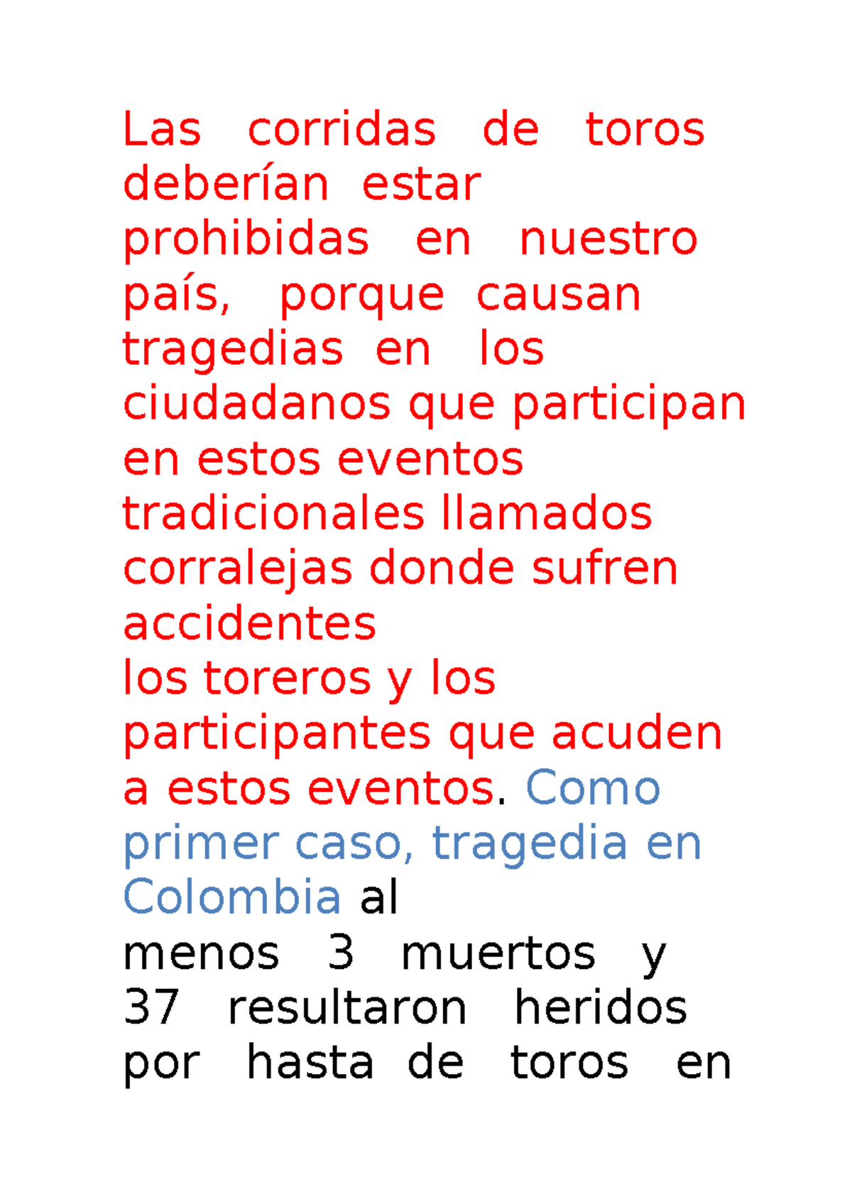 Generalización sobre la Prohibición de Corridas de Toros en Colombia ...
