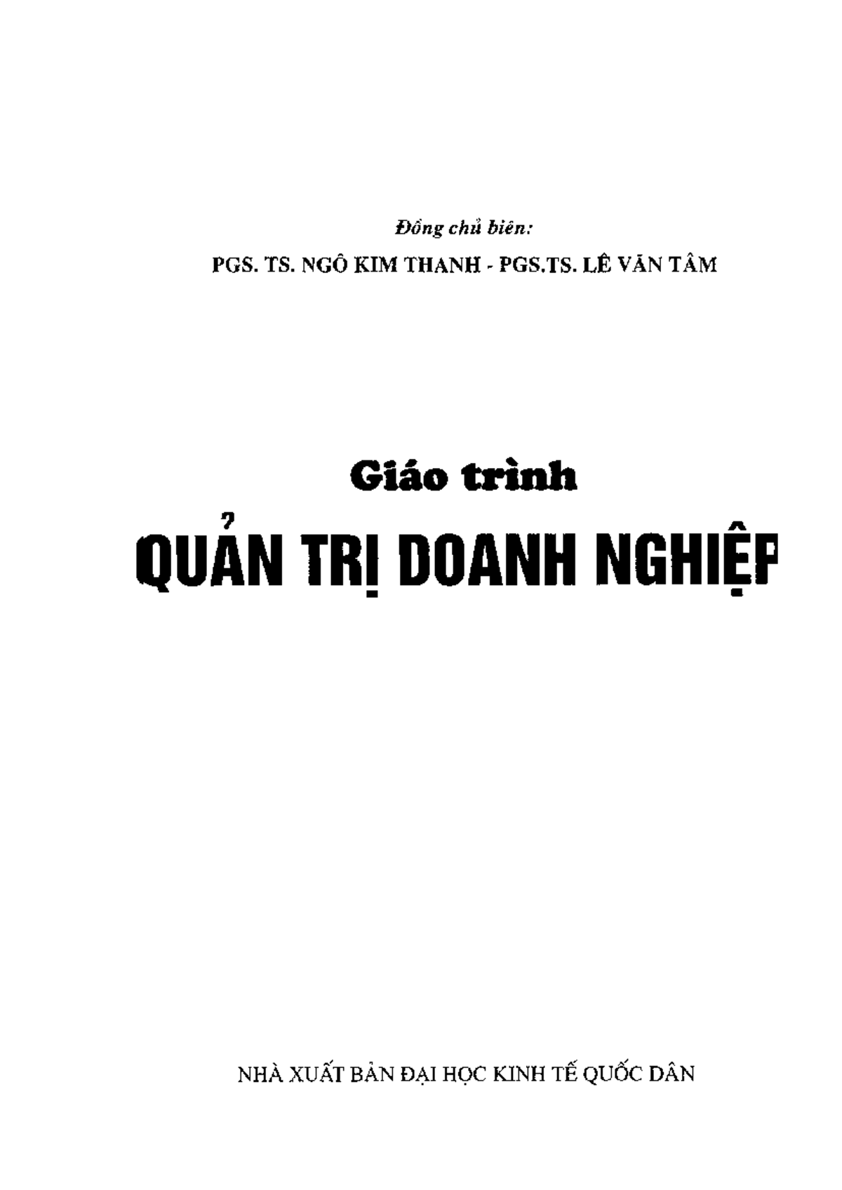 Giáo trình Quản trị Doanh nghiệp - ĐH Kinh tế Quốc dân - Document Preview
